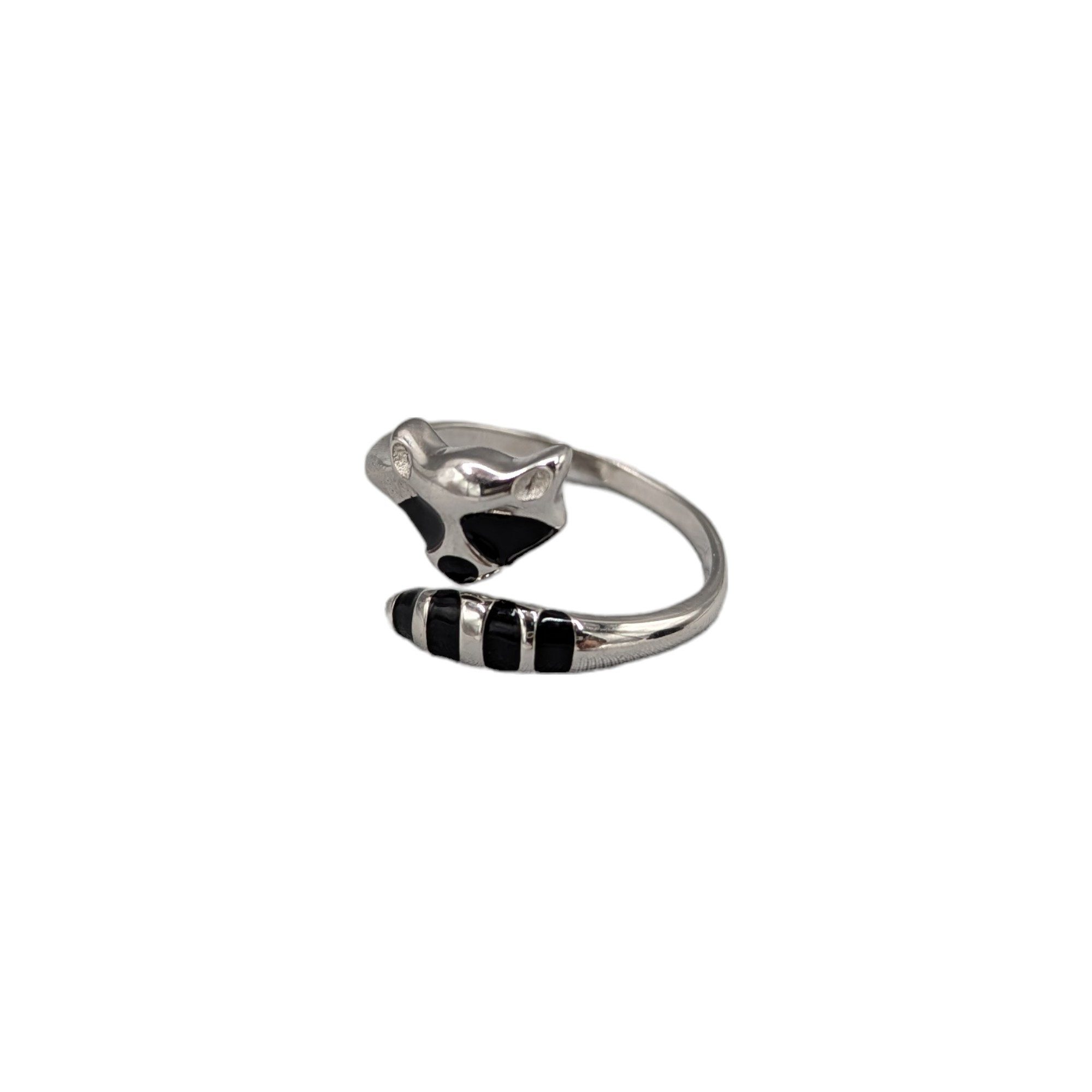 Silberring Süßer Waschbär Ring Sterling Silber 925 One Size