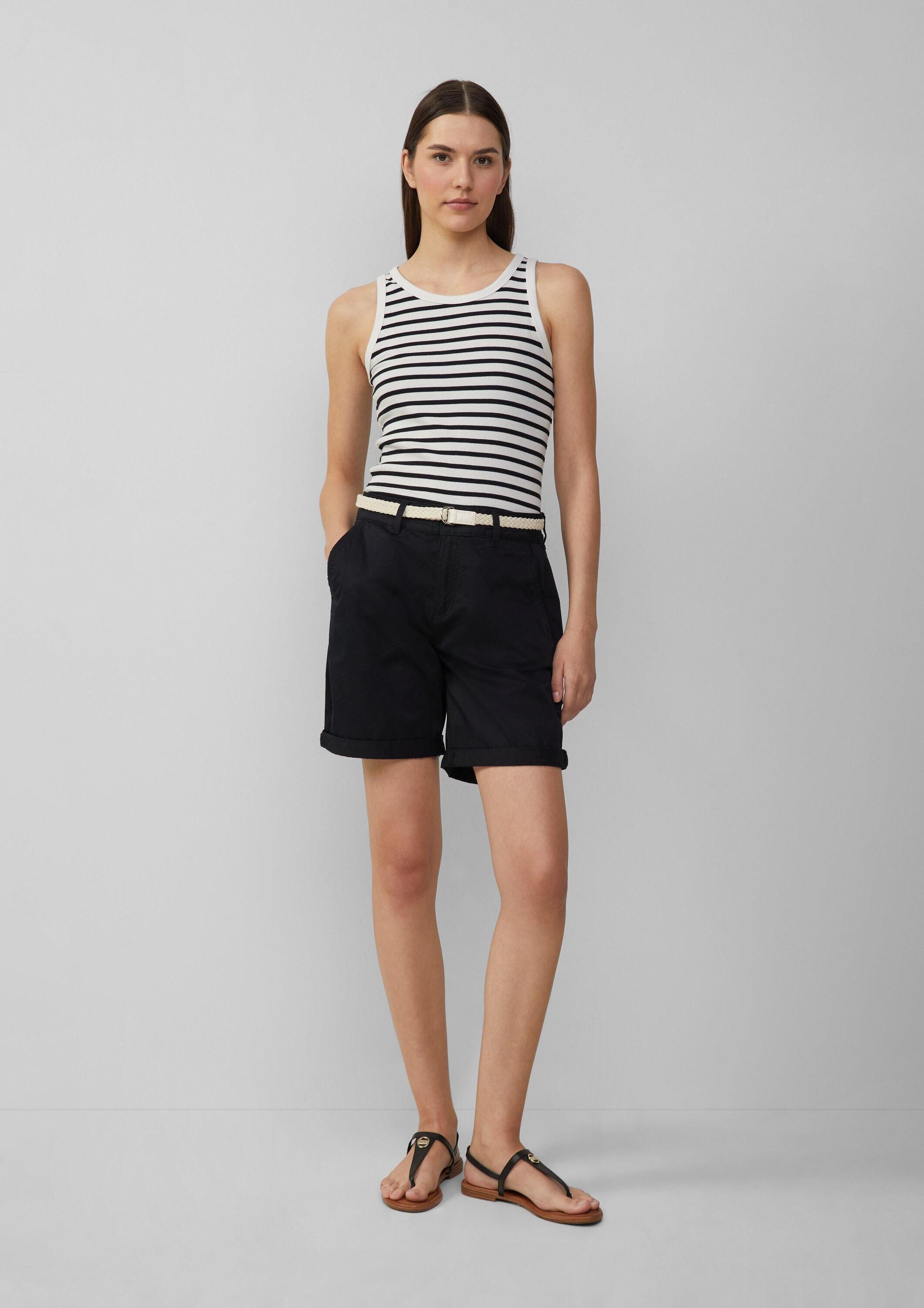 s.Oliver Shorts Hose Shorts mit geflochtenem Gürtel und Garment Dye