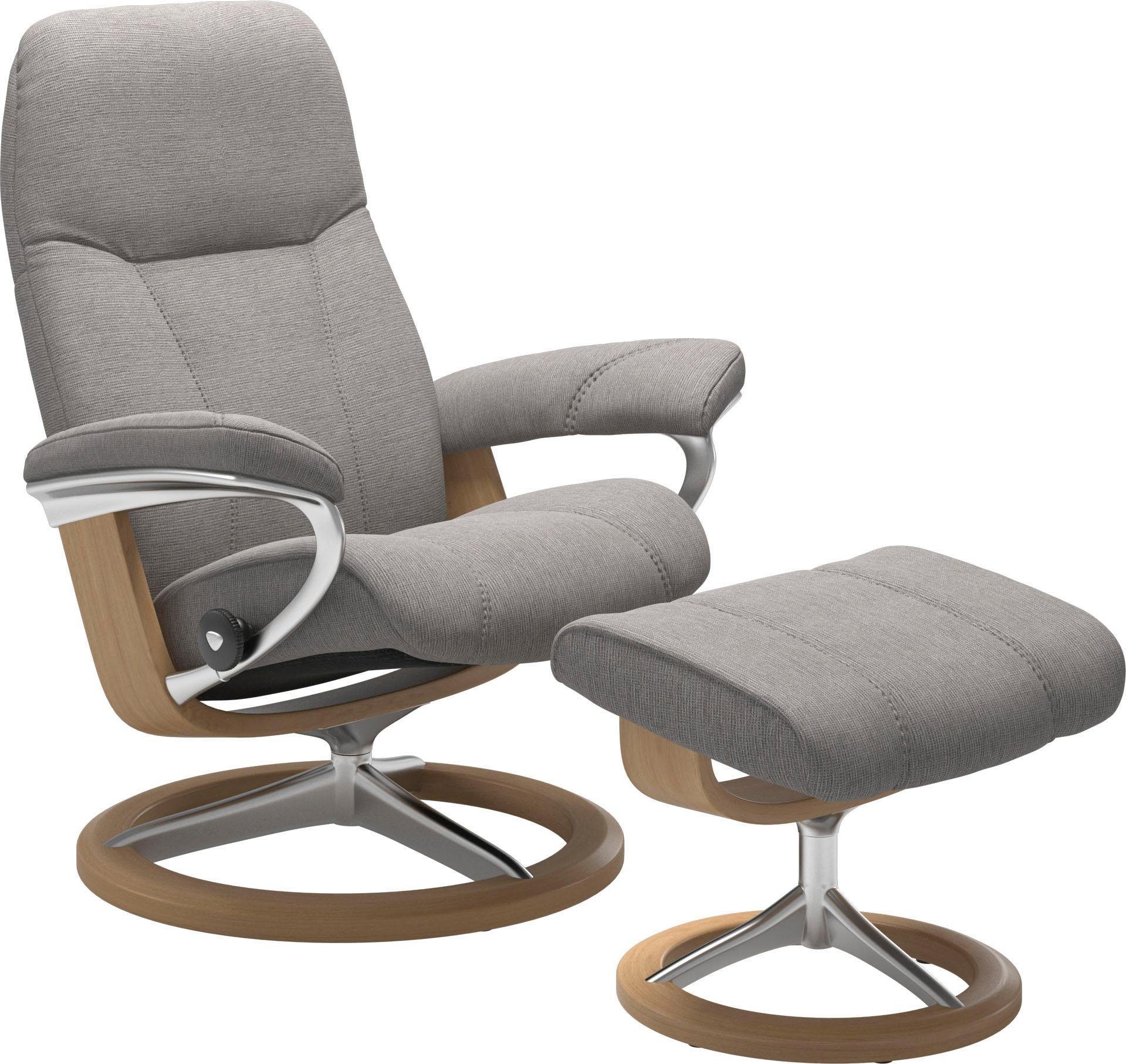 Stressless® Relaxsessel Gestell Relaxsessel Eiche (Set, Größe Hocker, mit Base, mit Consul S, Signature mit Hocker)