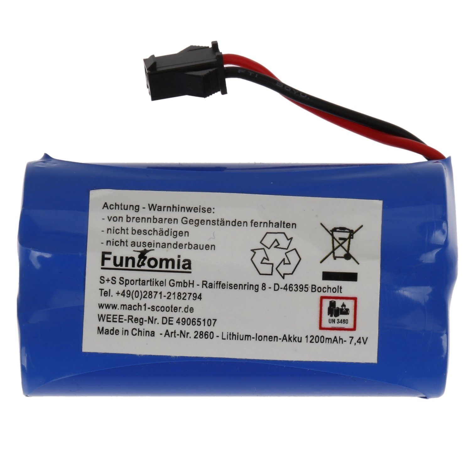 FunTomia 7,4V 1200mAH Lithium ersatz Akku venezianisches RC Boot /Auto Akku 1200 mAh (7,4 V, 1 St)