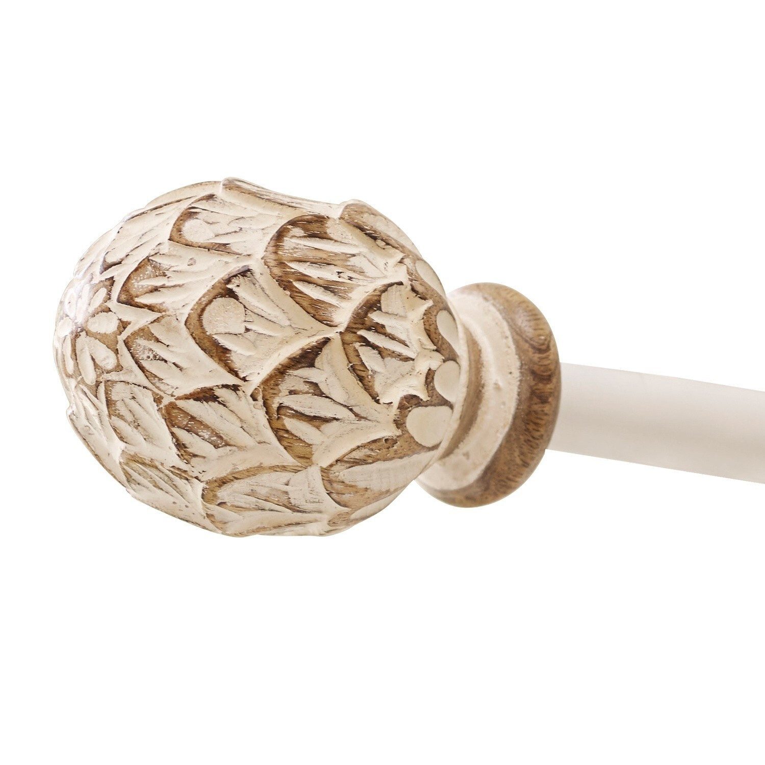 Mirabeau Gardinenstange Gardinenstange Keene creme/braun, Ø 20 mm, Eisen, Knauf: Mangoholz (mangifera indica)