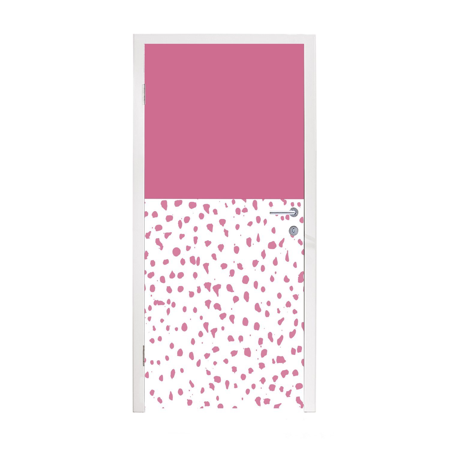 MuchoWow Türtapete Punkte - Rosa - Muster, Matt, bedruckt, (1 St), Fototapete für Tür, Türaufkleber, 75x205 cm