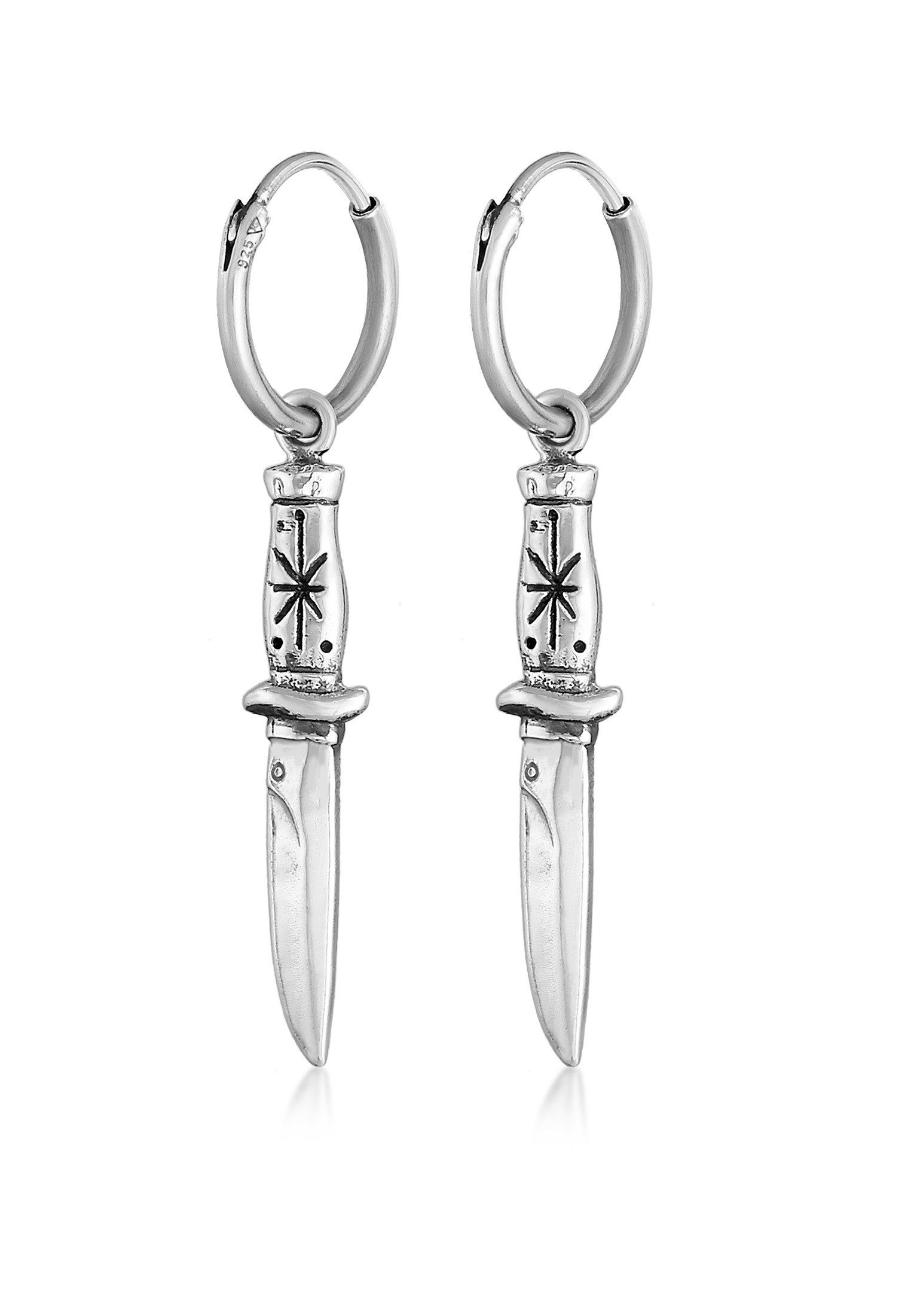 Paar Creolen Creolen - The Knife 925 Silber