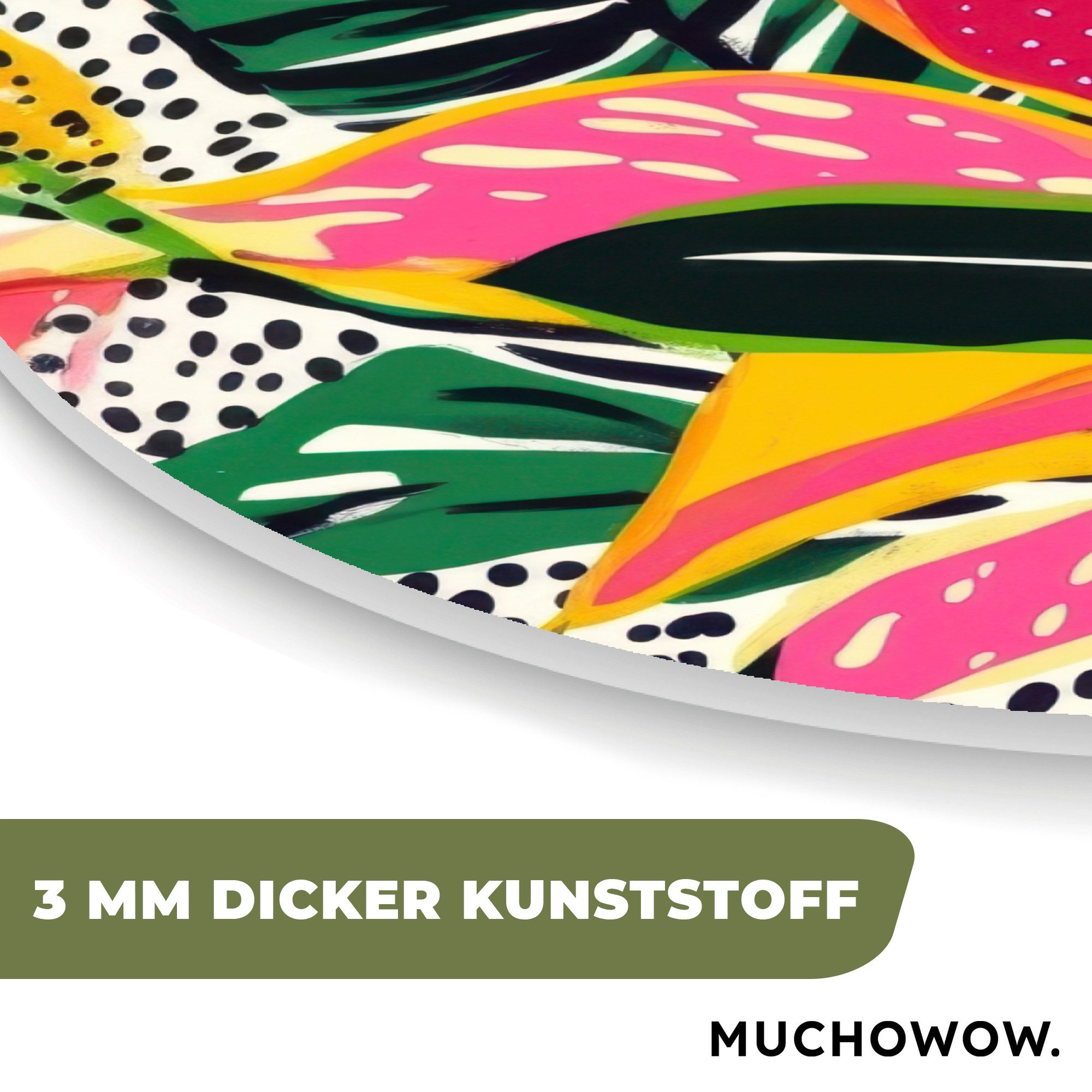 MuchoWow Gemälde Tropical - Blätter - Schwarz und weiß, Fotodruck (1 St), Wandbild Abstrakt, Wohnzimmer Schlafzimmer Wanddekoration, 40x40 cm