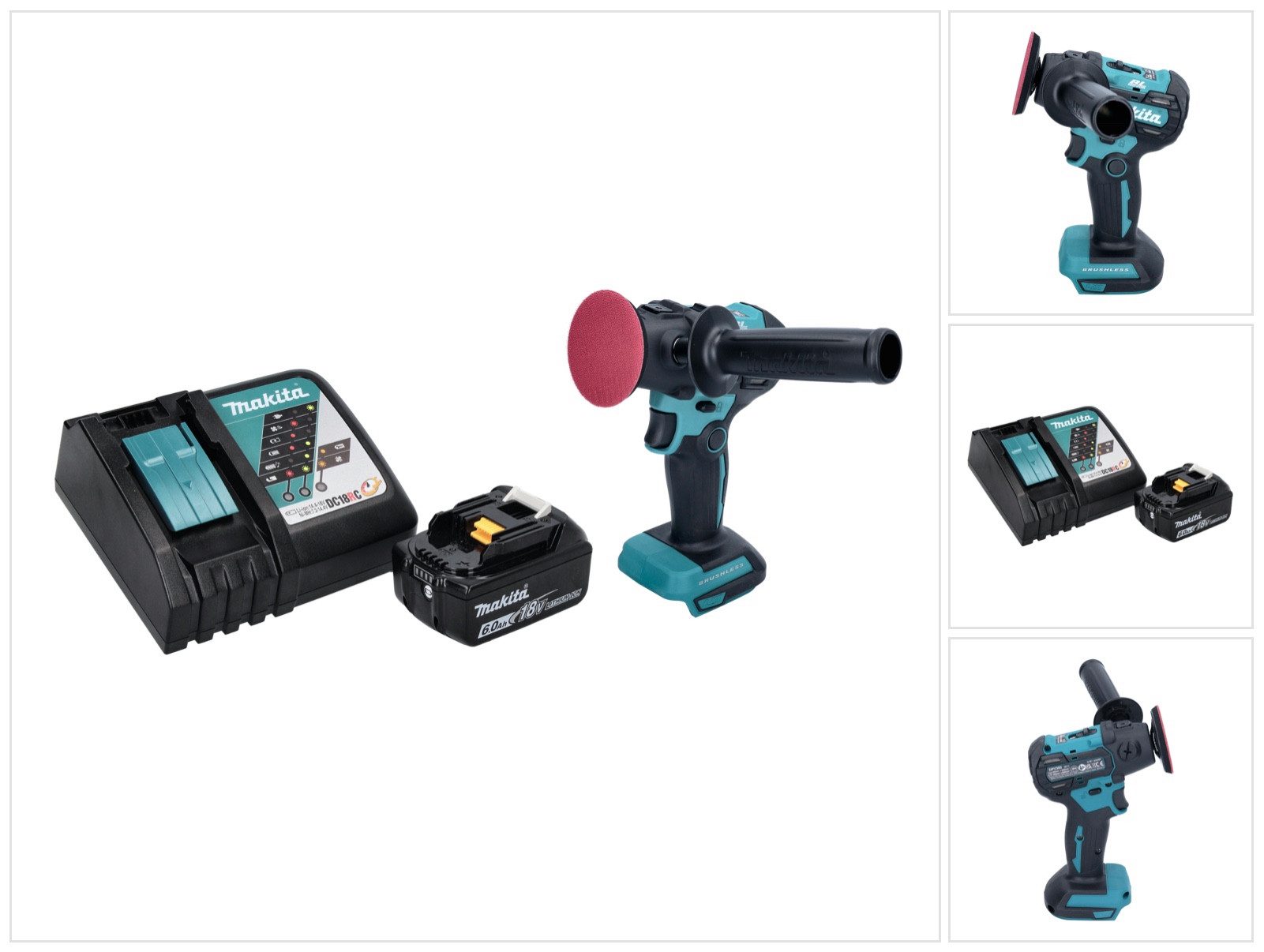 Makita Akku-Poliermaschine DPV 300 RG1 Akku Schleifer Polierer 18 V 50 / 80 mm Brushless