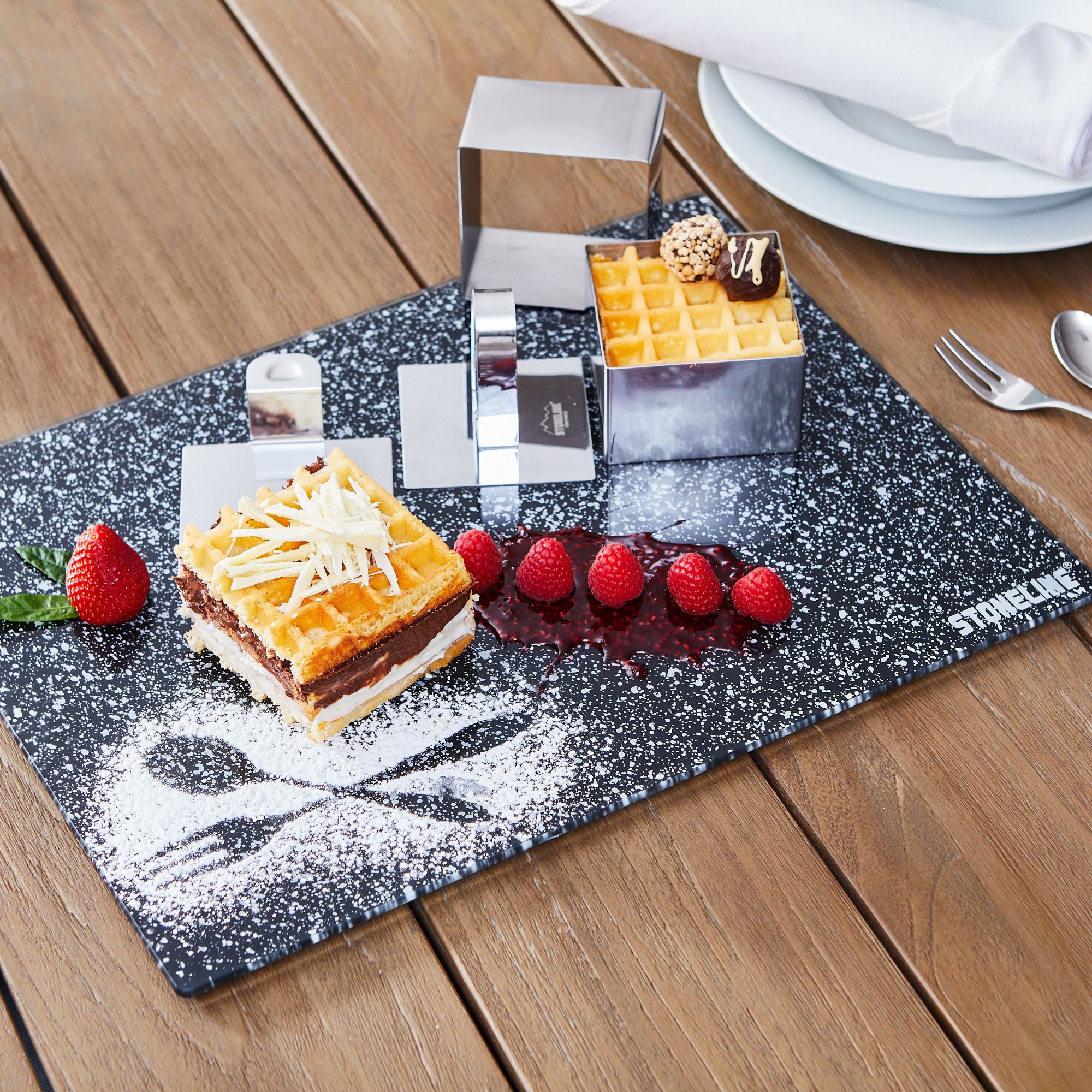 STONELINE Speisering, Edelstahl, (3 tlg), vielseitig verwendbar, backofen-/ gefriergeeignet, Designed in Germany