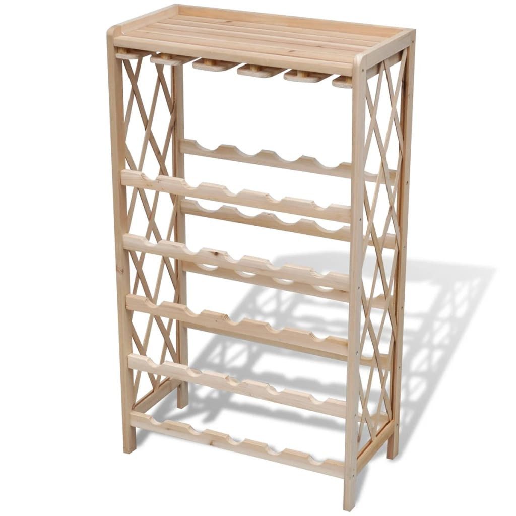 vidaXL Weinregal Weinregal für 25 Flaschen Massivholz Tanne, 25-tlg.