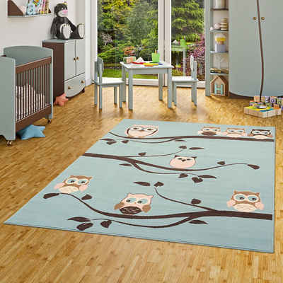 Kinderteppich Kinderteppich Trendline Eulen Pastell, Pergamon, Rechteckig, Höhe: 8 mm