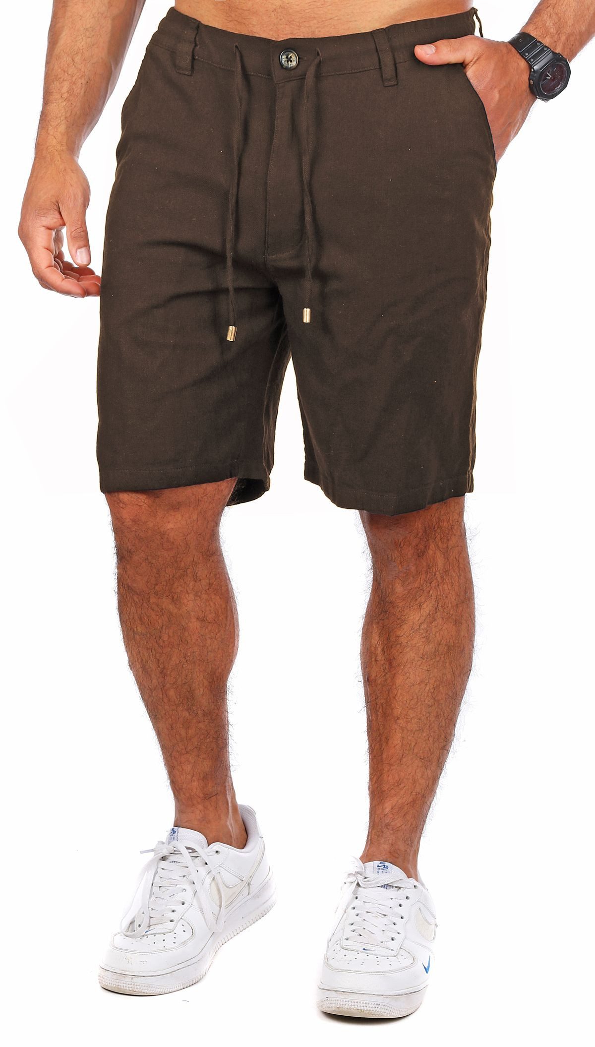 CARISMA Shorts Herren Leinen Baumwoll Mix Hose kurz trendig angenehm regular fit 2219 in Unifarbe