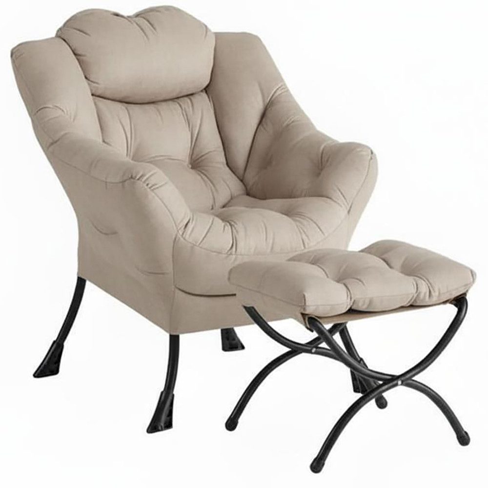 GarveeMore Ohrensessel Relaxsessel mit Hocker Ohrensessel Polstersessel Fau günstig online kaufen