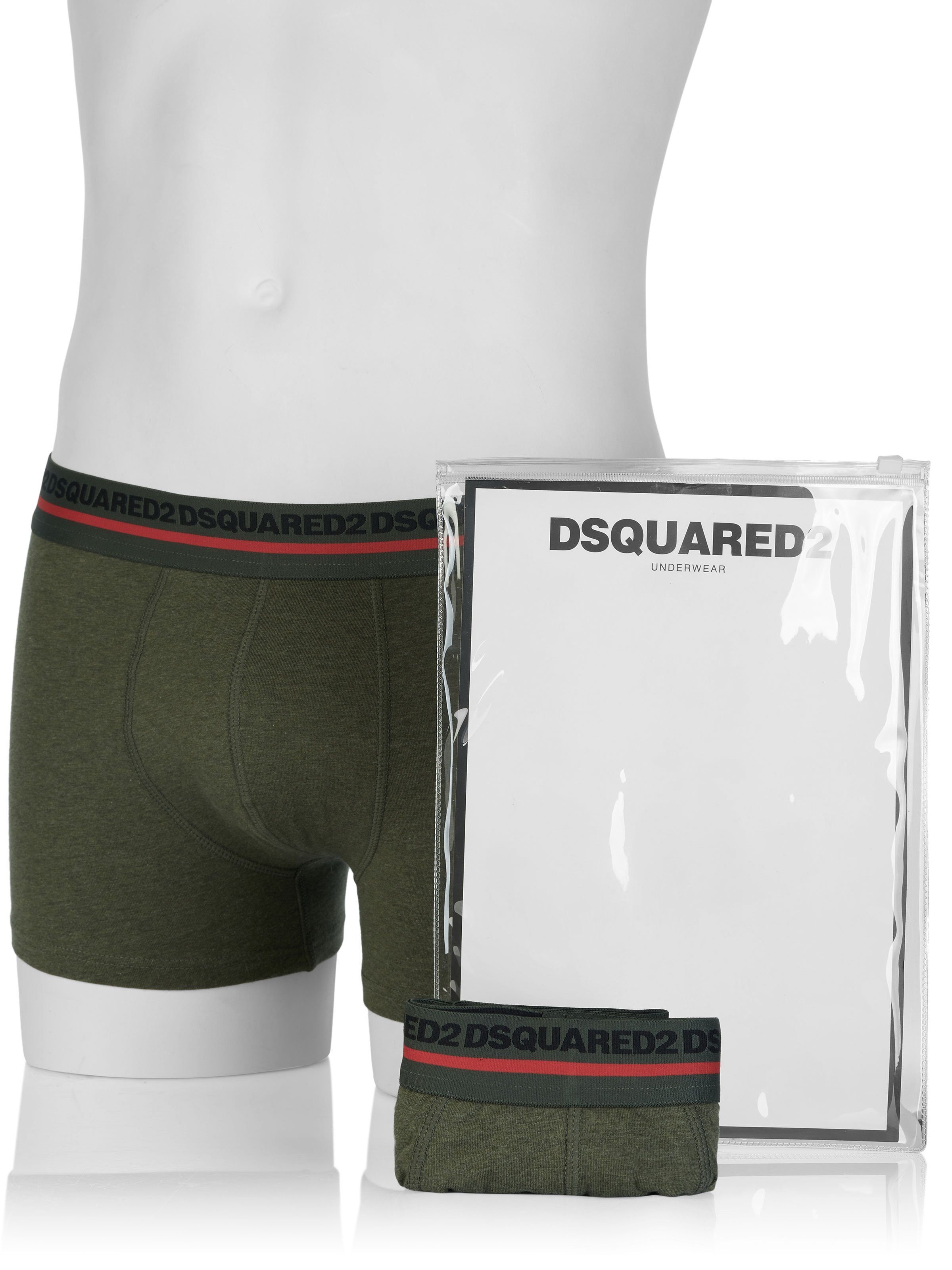 Dsquared2 Боксерские мужские трусы, боксерки Dsquared2 Underwear Zweierpack Khaki