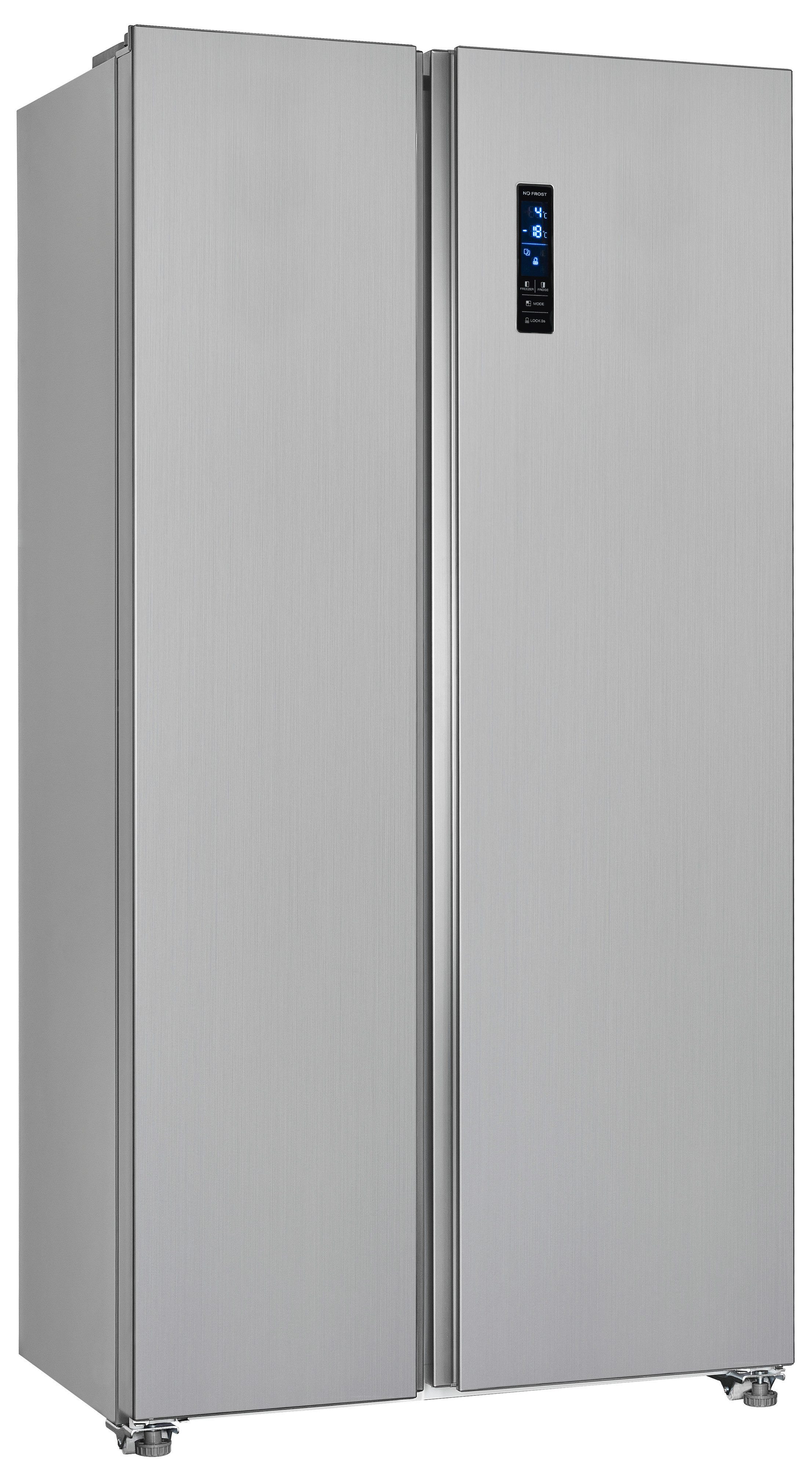 exquisit Side-by-Side SBS46-040E inoxlook, 177 cm hoch, 90 cm breit