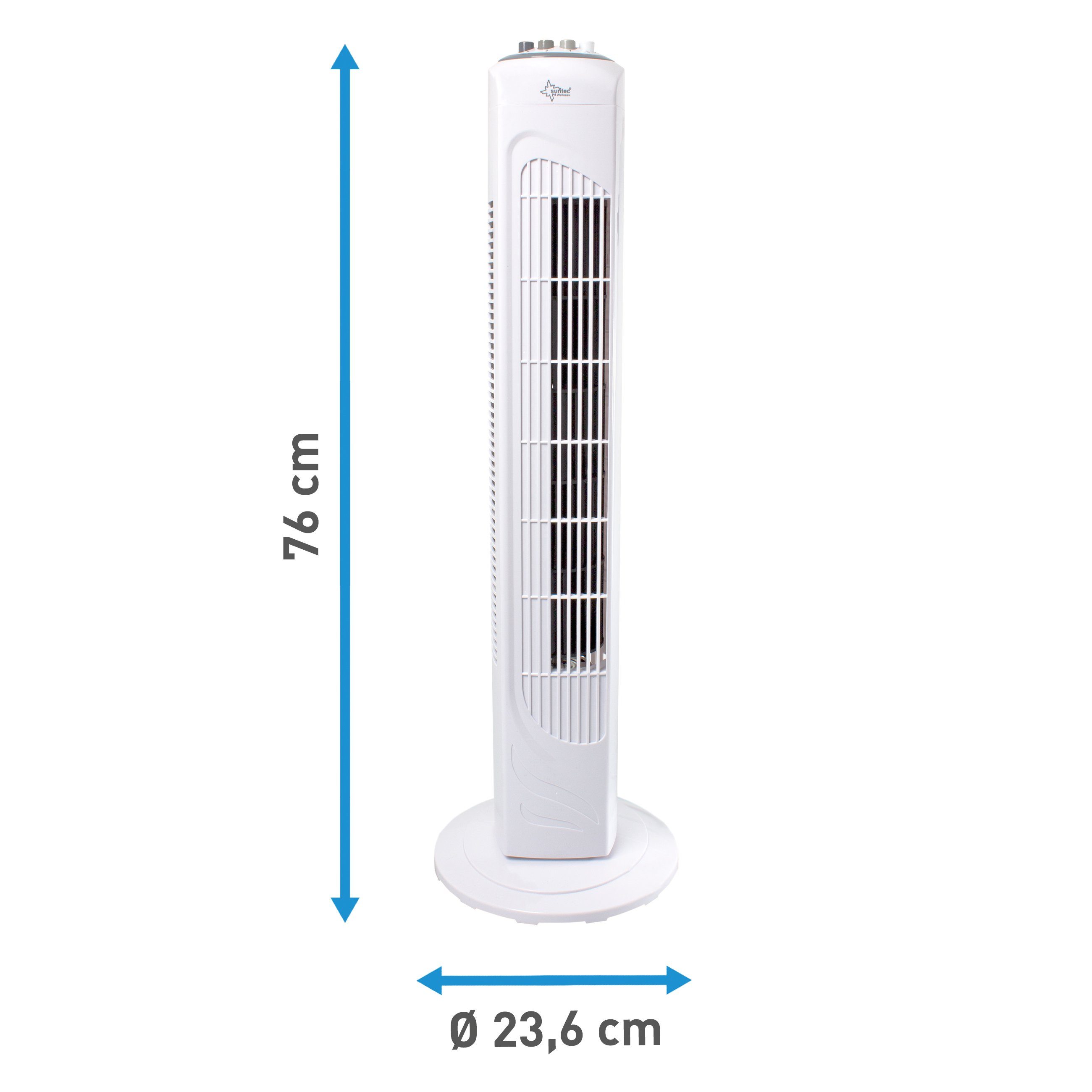 inkl. Suntec 7400 Soft-Touch-Bedienung, Wellness Fernbedienung, Fan, TV, Ventilator Watt CoolBreeze Turmventilator 45