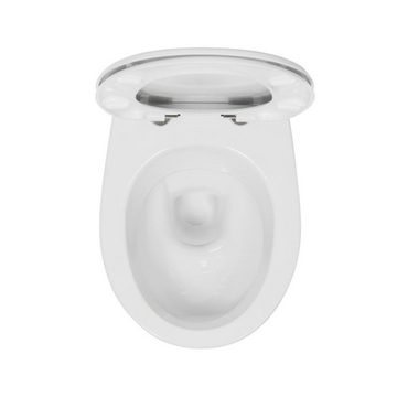 Aqua Blue Tiefspül-WC UNI, Wandmontage, Abgang waagerecht, Design Hänge Wand WC Toilette Keramik (RosenStern) Tiefspüler