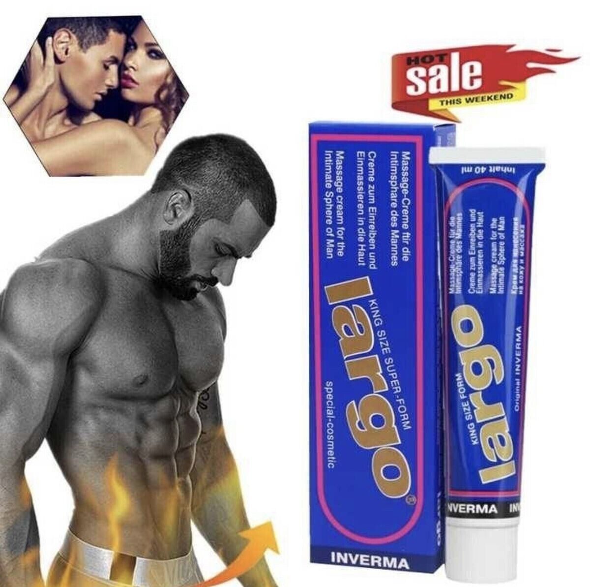 Gleit- und Massagegel Premium LARGO Penis XXL Creme Gleitgel Gleitcreme Penismassage