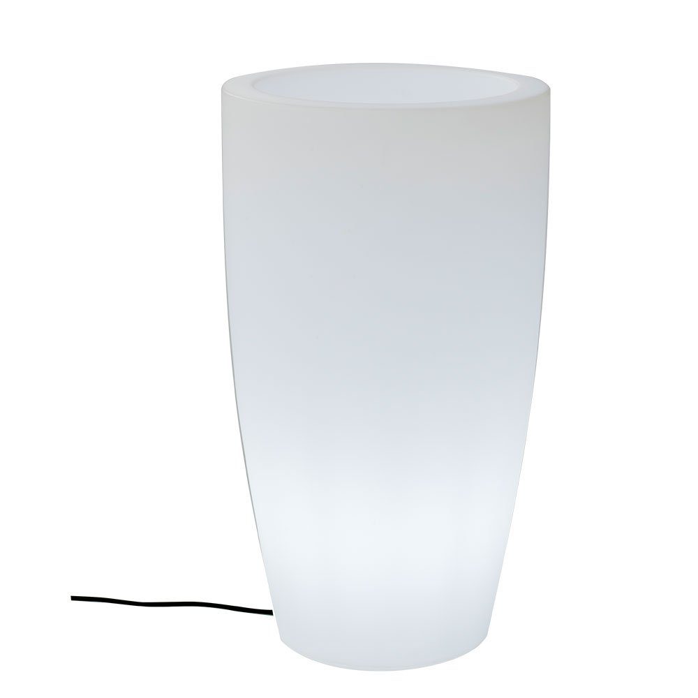 Licht-Trend Dekolicht LED beleuchteter Mini und Fernbedienung Akku Dekotopf mit Bambu & Kaltweiß RGBW Weiß