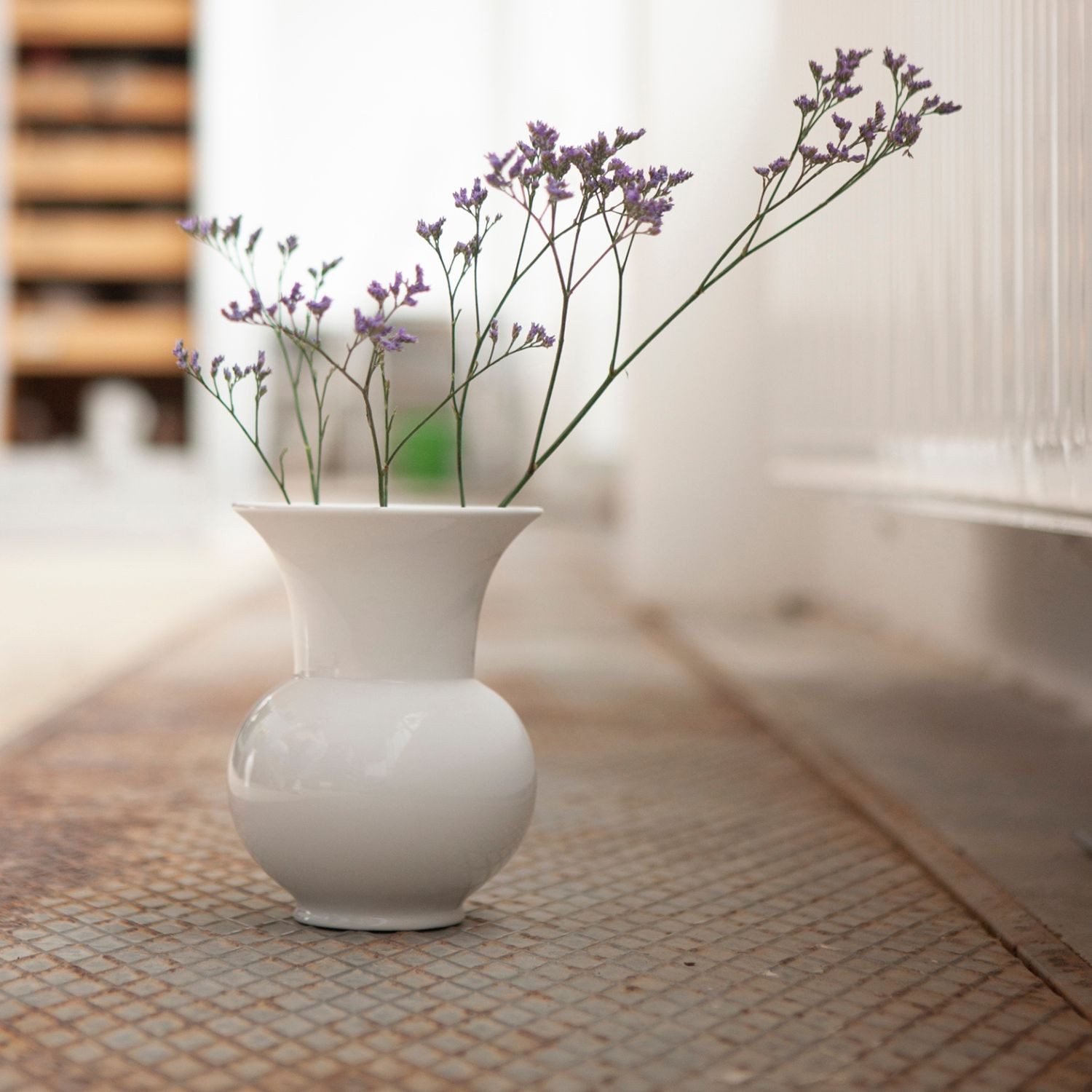 Goebel Dekovase Kaiser Porzellan, handgearbeitet, Weiß, Barock, H: 17cm