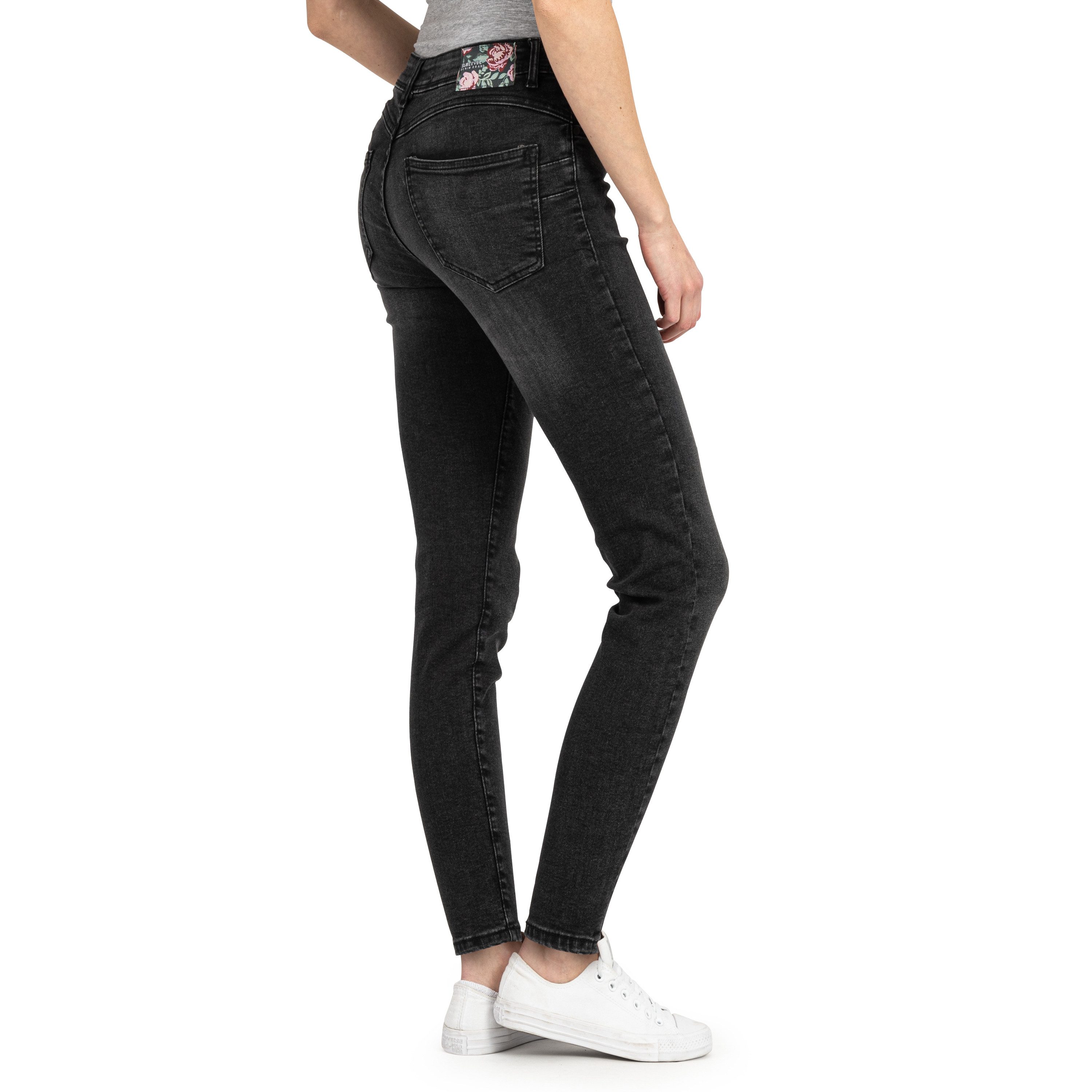 SUBLEVEL Slim-fit-Jeans Damen Jeans Skinny Slim Fit Jeanshose Hose Röhre Denim Stretch