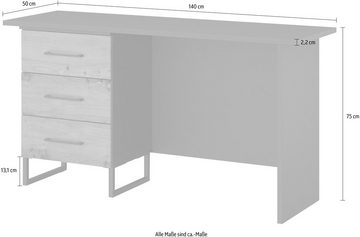 rauch Schreibtisch Holmes, im Industrial Style mit 3 Schubkästen