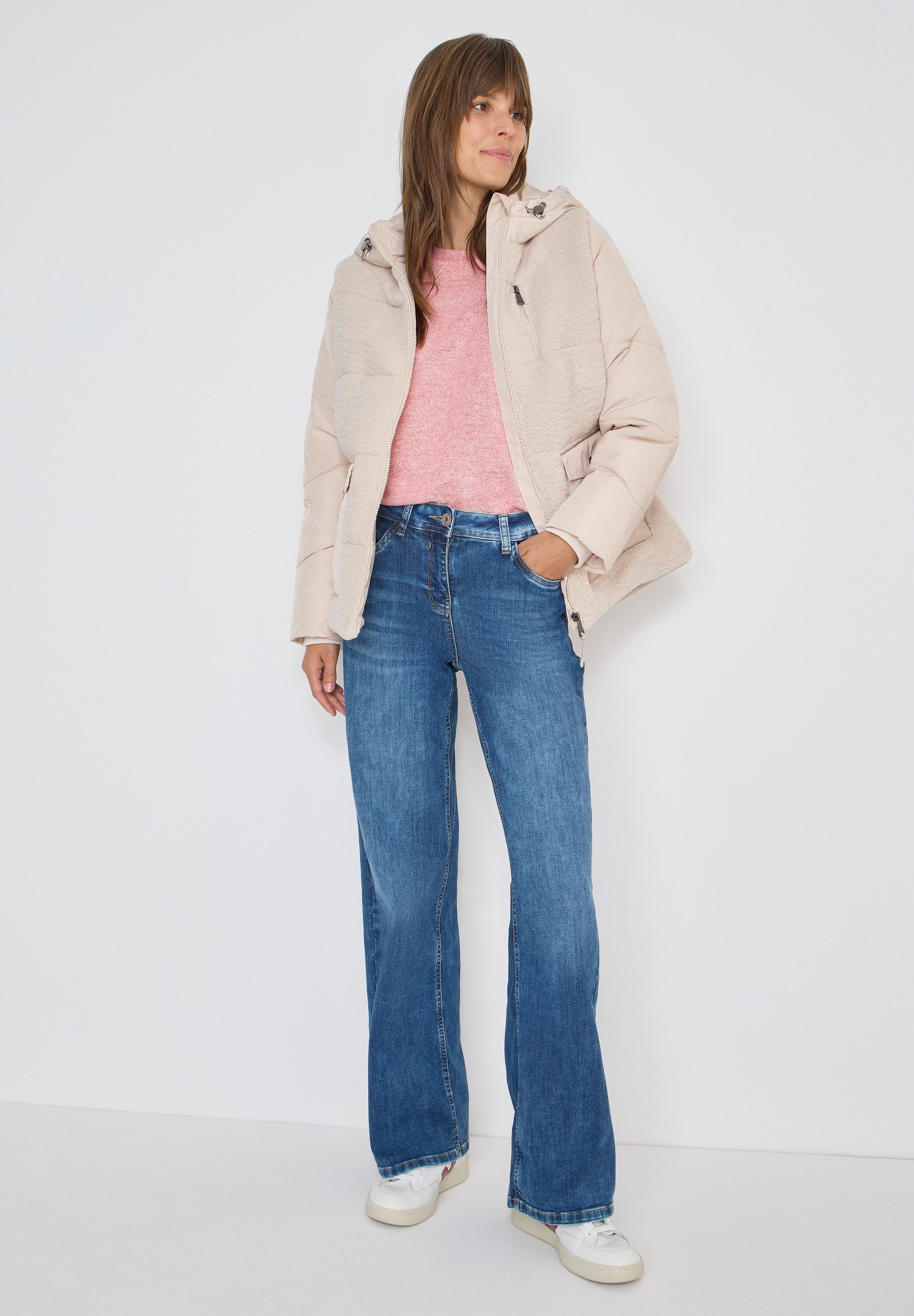 CECIL Fellimitatjacke mit Kapuze