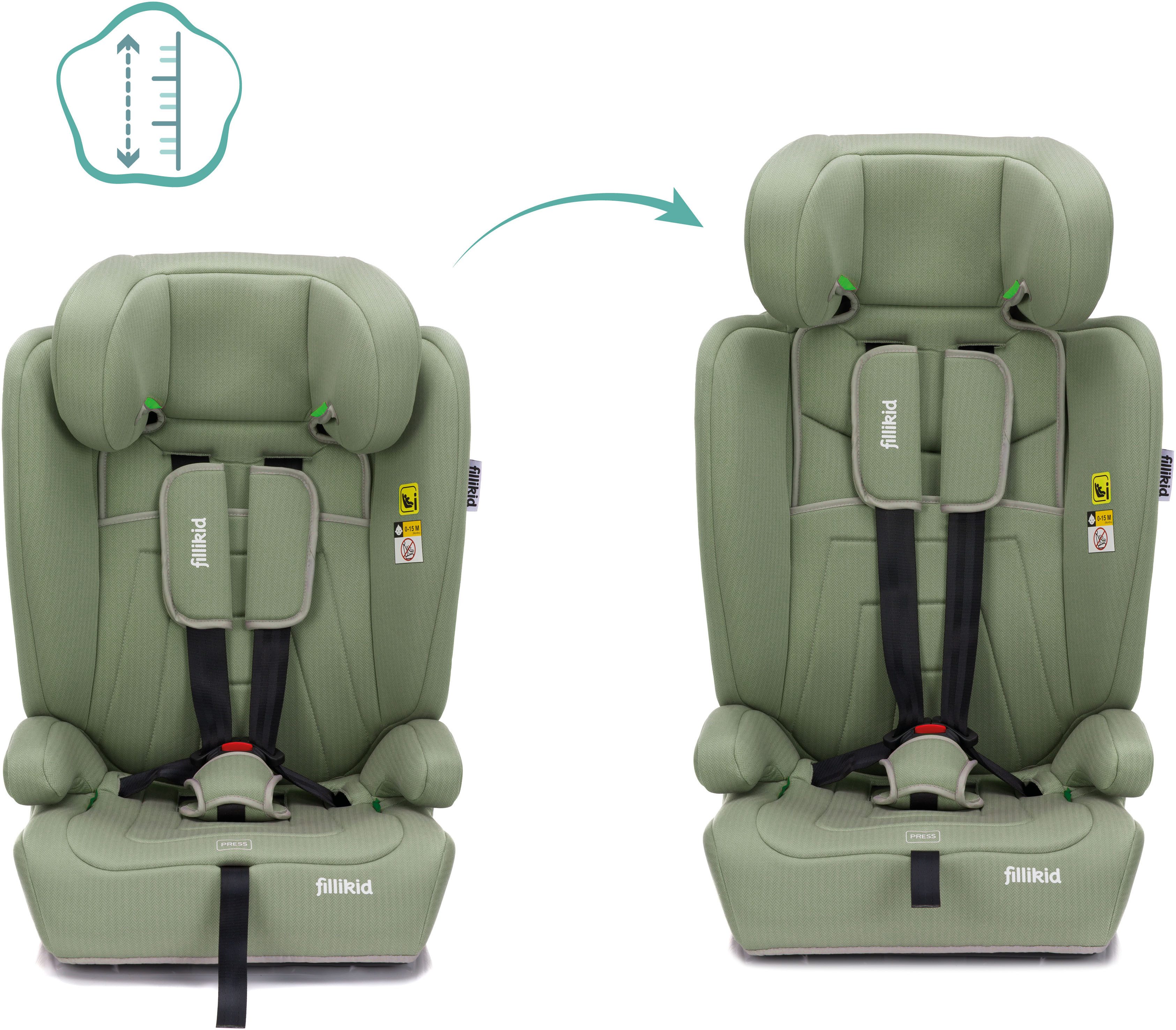 Fillikid Autokindersitz Olli, ab: 9 Monaten, ab: 76 cm, bis: 150 cm
