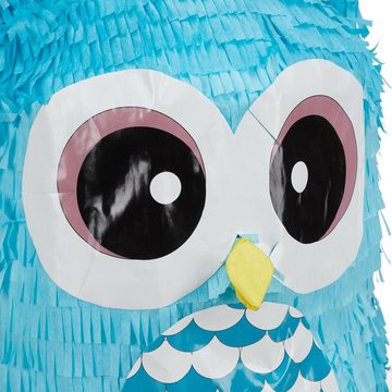 relaxdays Papierdekoration 2 x Pinata Eule blau