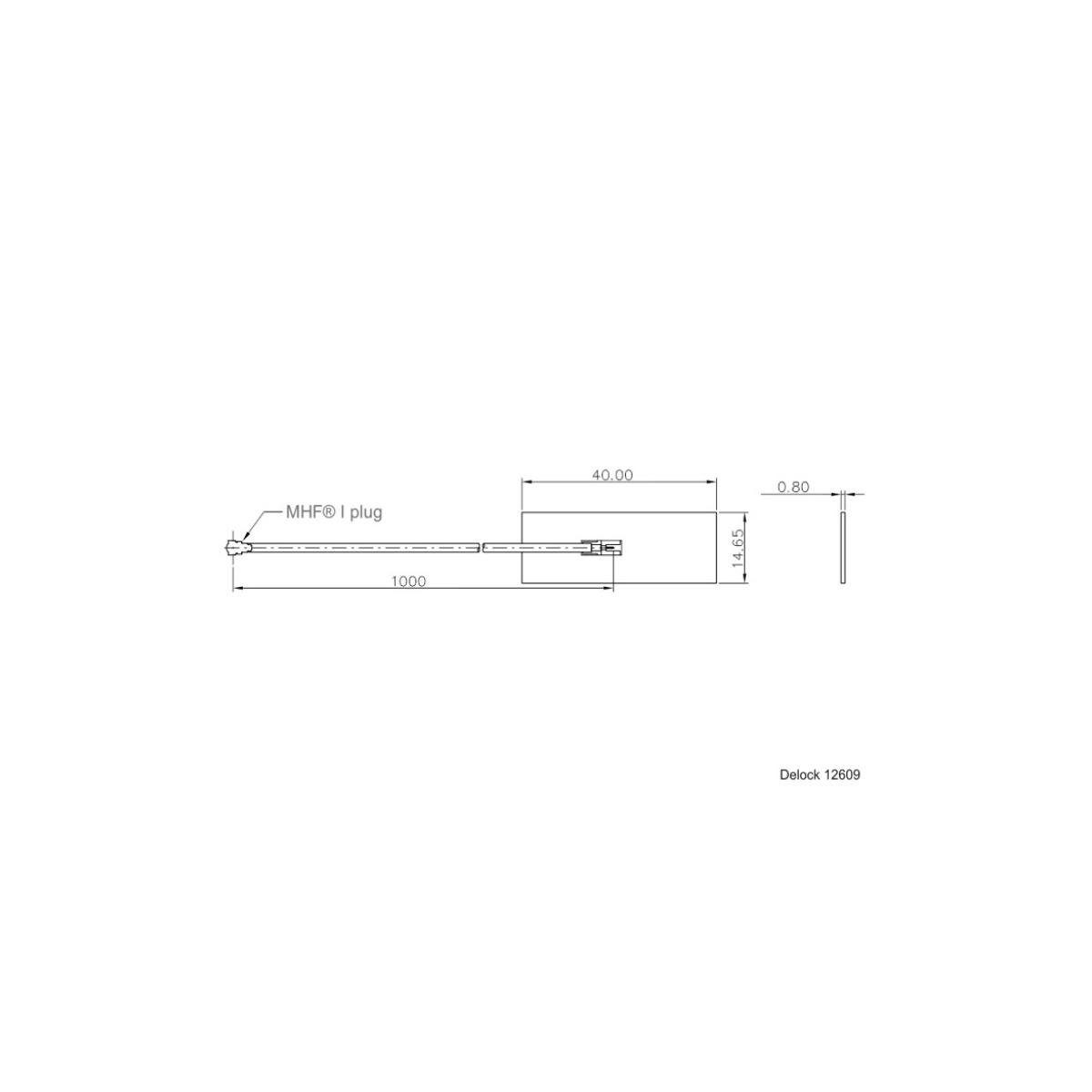 Delock WLAN-Antenne - 802.11 ac/ax/a/h/b/g/n, WLAN-Antenne MHF(R) I-Stecker