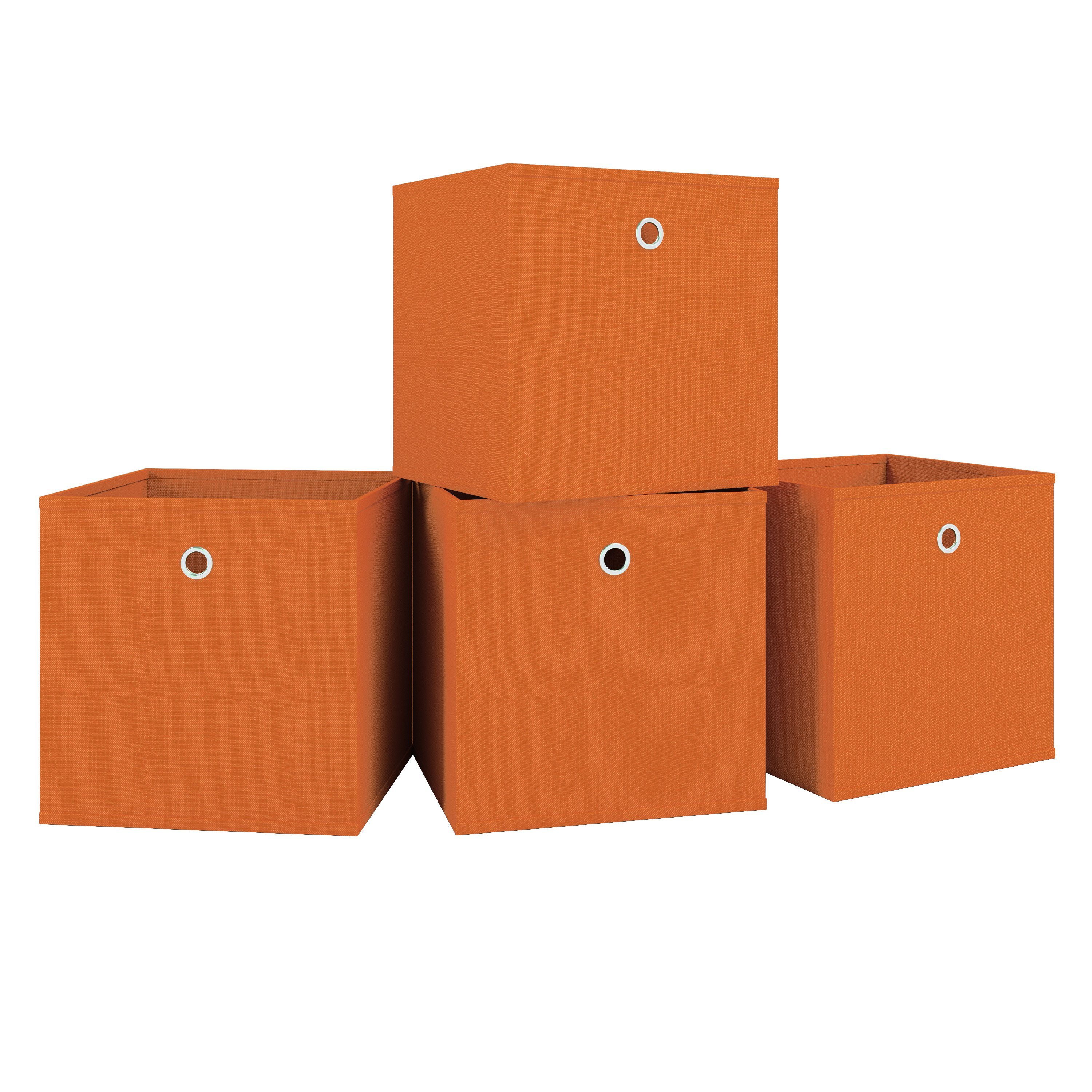 VCM Faltbox Boxas 4er Set B. 27 x T. 27 x H. 28 cm (Spar-Set, 4), Platzsparende Lösung gegen Chaos, Diele oder Kleiderschrank, 4 Fächer
