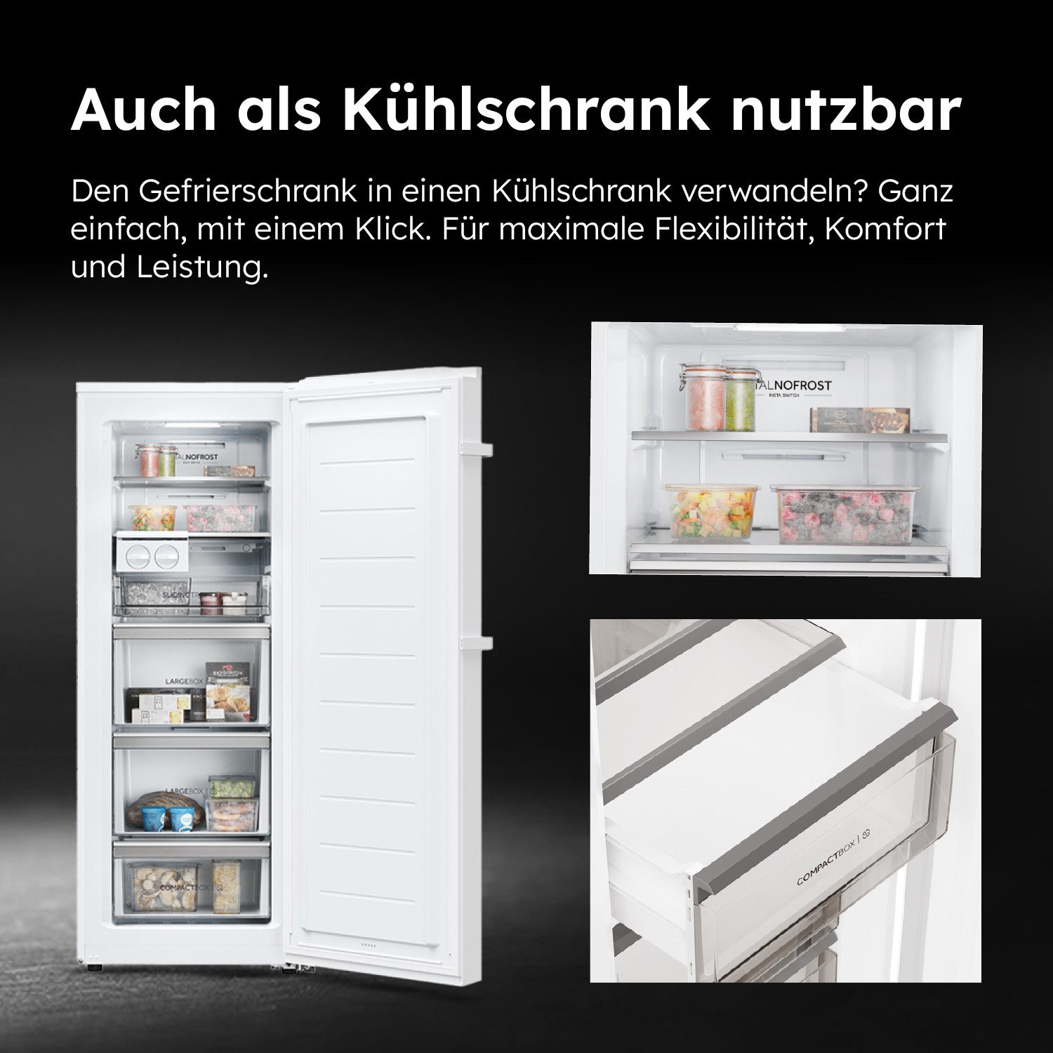 Haier Gefrierschrank NoFrost Upright Freezer H4F226WDH1, 153,5 cm hoch, 60 cm breit, 178 cm hoch, 60 cm breit, no Frost, Twist Ice Maker – Bild 4 von 5