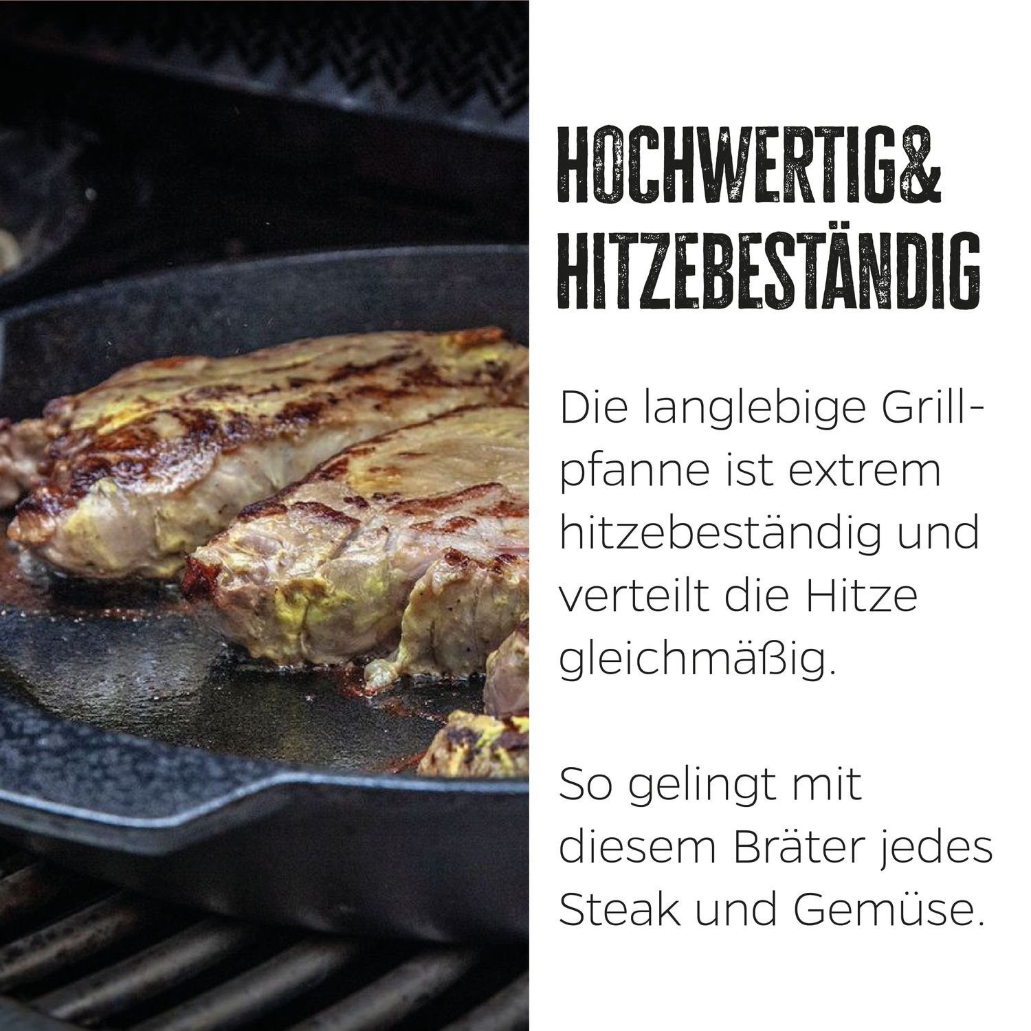 Grillfürst cm Grillfürst Grillpfanne 2 35 mit Ø Griffen Gusseisenpfanne