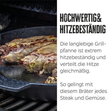 Grillfürst Grillpfanne Grillfürst Gusseisenpfanne mit 2 Griffen Ø 35 cm