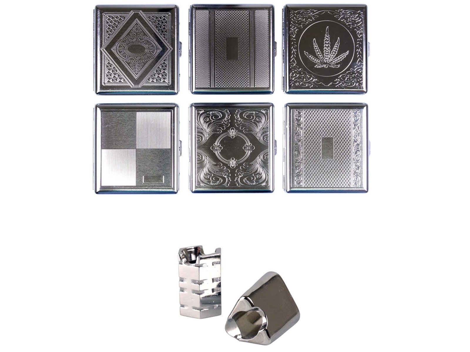 Zigarettenbox XXL für 30 Zigaretten Etui Kunststoff marmoriert ohne Steg  MAXI PACK stabil und sehr leicht (2x Schwarz + 1x Rot + 1x Blau) :  : Fashion