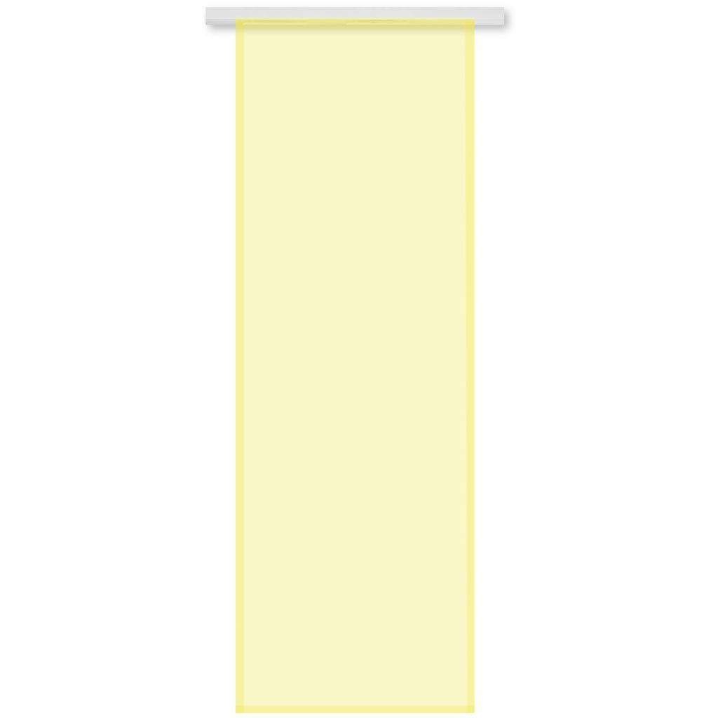 245cm (BxL), Klettband Microfaser, Vorhang, St), x Klettband Schiebegardine Transparente blickdicht, Gelb (1 Bestlivings, 60cm mit