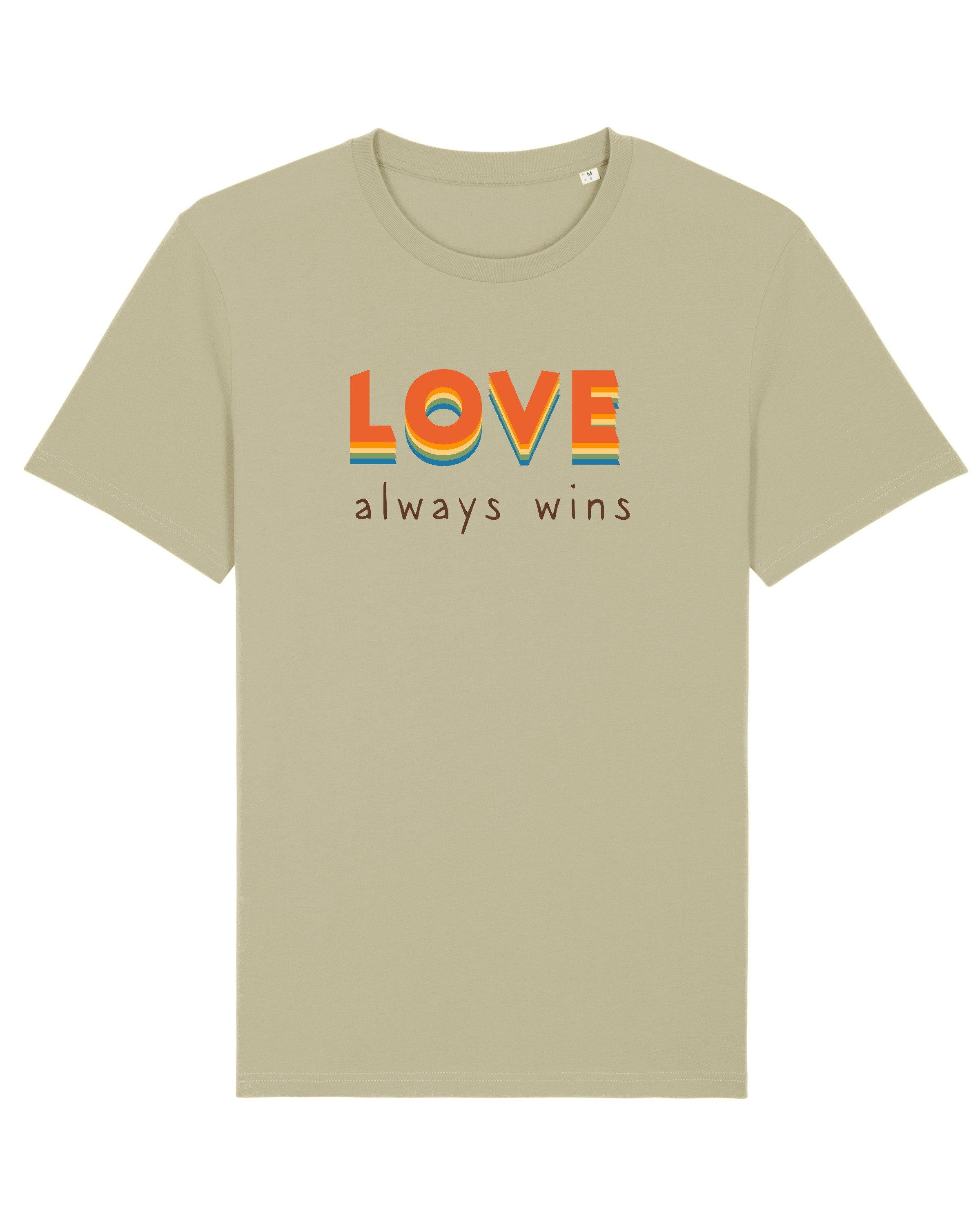 always wins Print-Shirt wat? Love salbeigrün (1-tlg) Apparel