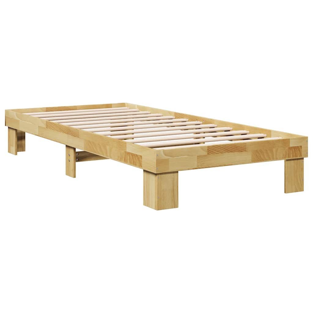 vidaXL Bett Massivholzbett ohne Matratze 90x200 cm Eichenholz