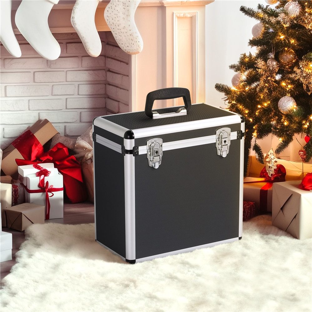 Yaheetech Aktenkoffer Plattenkoffer, 0 Rollen, Abschließbarer Koffer Aufbewahrungskoffer, 35 × 20 × 36 cm