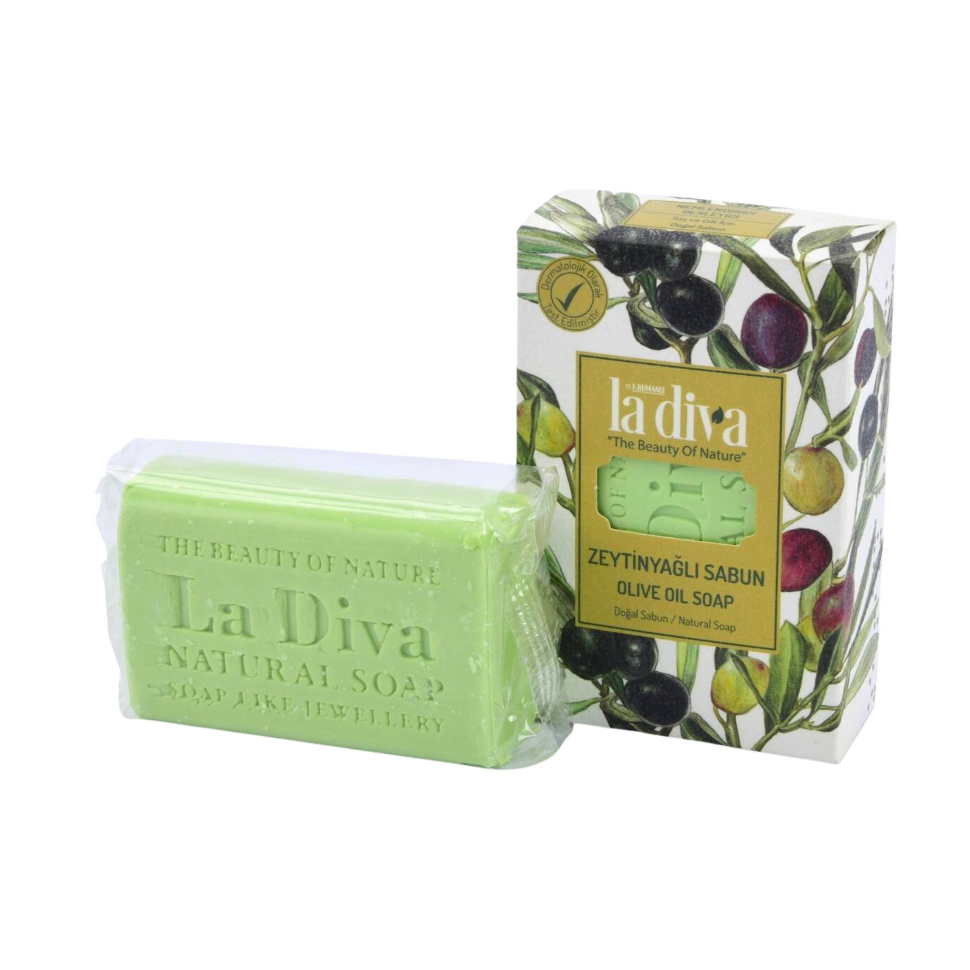 Handseife Olivenölseife für Haut und Haar 100 g, 1-tlg., feuchtigkeitsspendend und pflegend