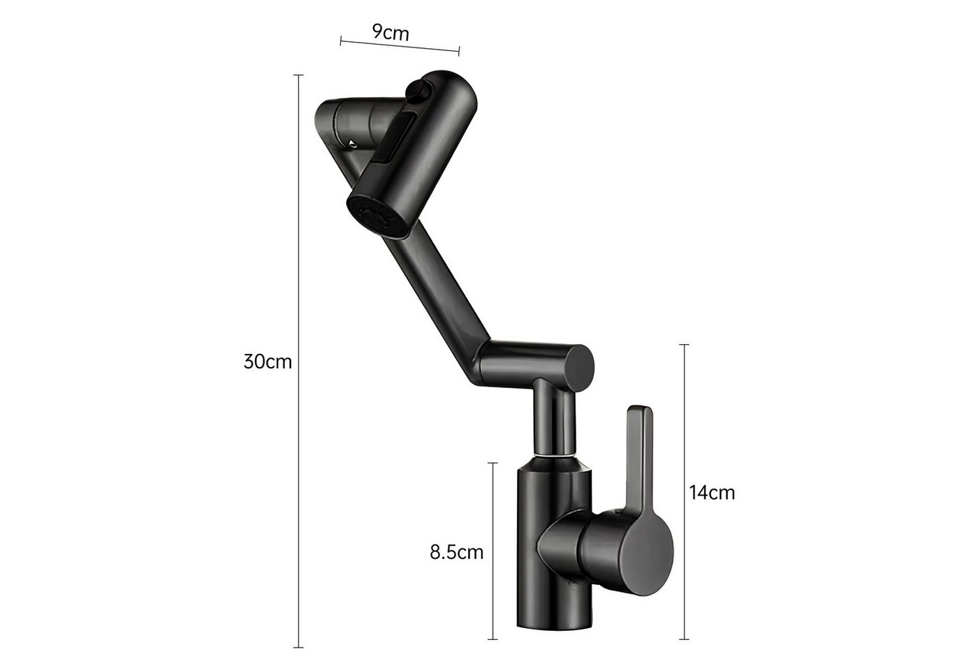 Thumbnail - SEHAUSEU Waschtischarmatur Wasserhahn Bad Küche Waschbeckenarmatur Badarmaturen Küchenarmatur 360° drehbar, schwarz, wei...
