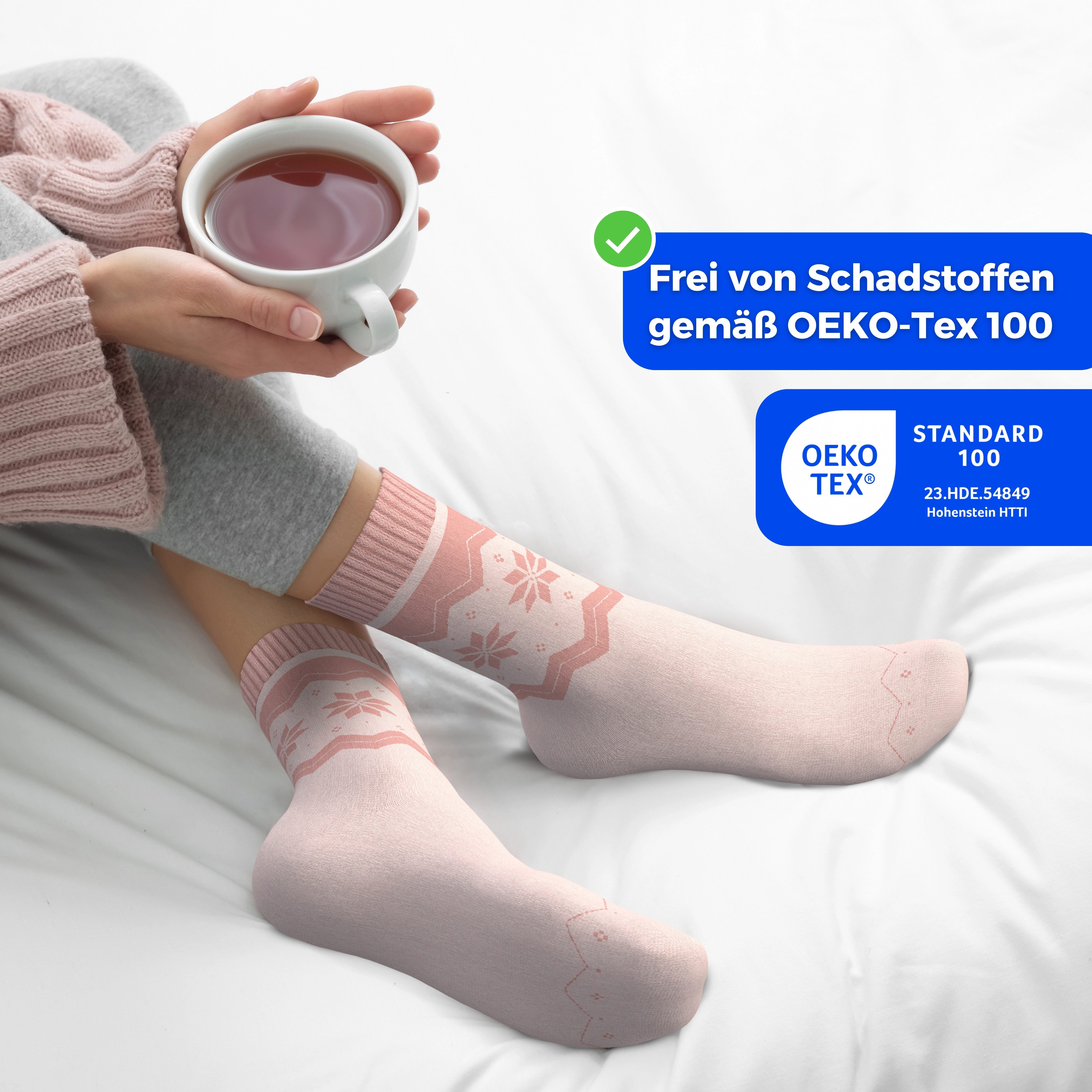 MEDOLY Thermosocken Damen Wintersocken mit 85% Baumwolle (6er Pack) Vollfrottee für extra Wärme