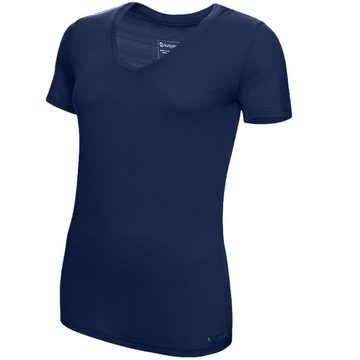 Kaipara - Merino Sportswear Funktionsshirt Merino Shirt Damen Kurzarm Slimfit V-Neck 150 (1-tlg) aus reiner Merinowolle Made in Germany