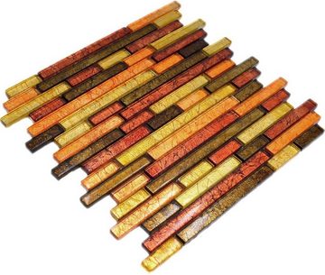 Mosani Mosaikfliesen Glasmosaik gold orange Mosaikfliese Verbund Struktur Küche
