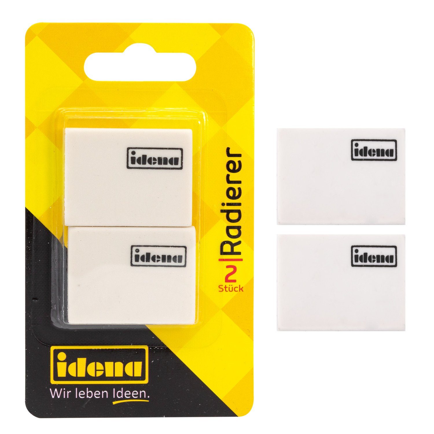 Idena Radiergummi Idena 522058 - Radierer für Bleistift, 2 Stück