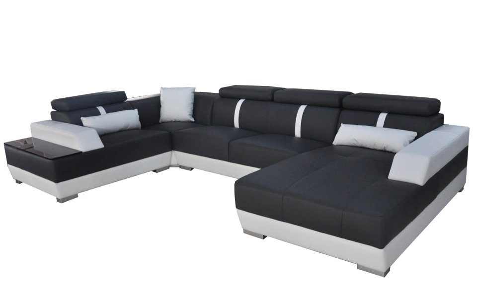 JVmoebel Ecksofa, Ledersofa Wohnlandschaft Eck Design Modern Sofa UForm+Chaise