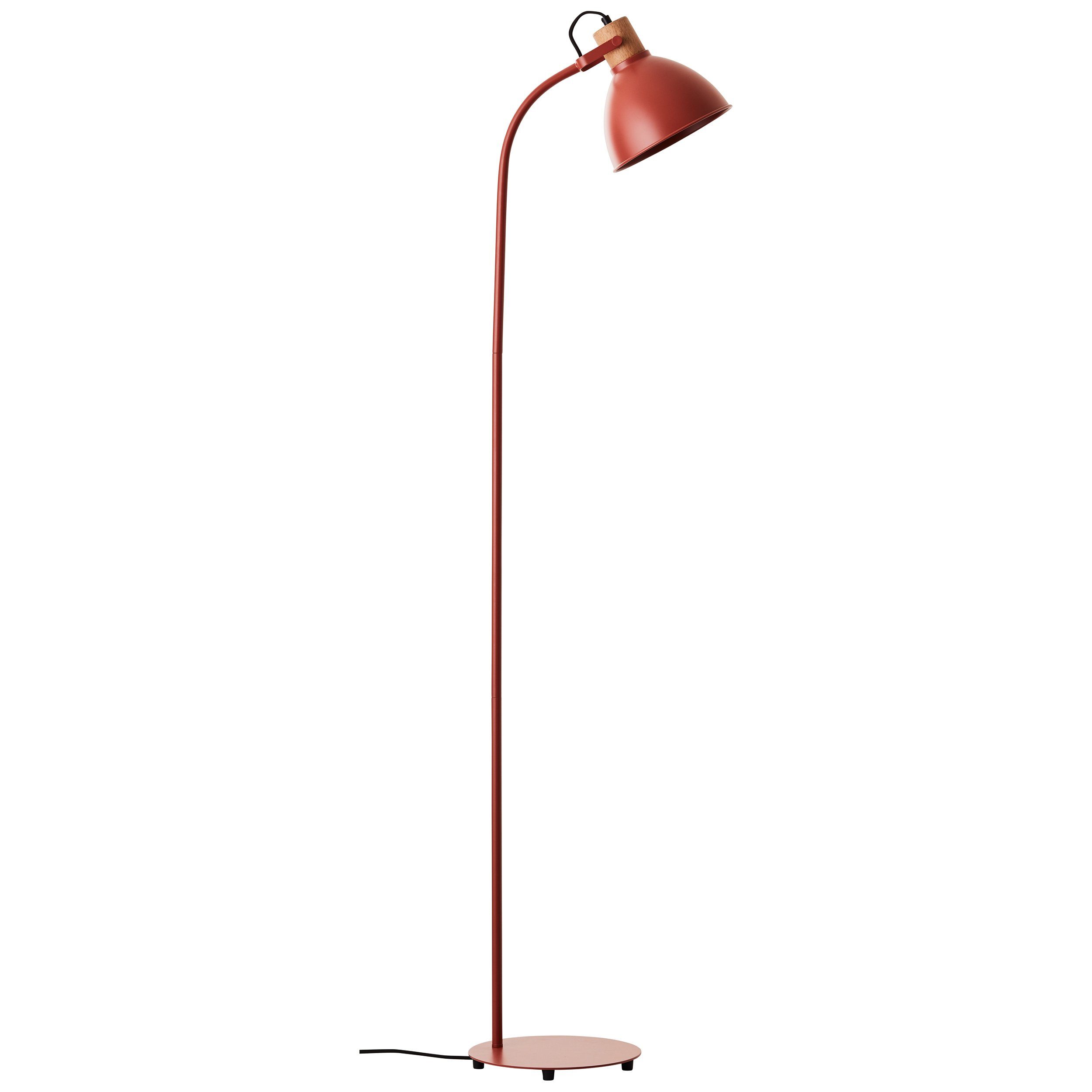 Brilliant Stehlampe Erena Standleuchte E27, 1,5m 40 Fußschalter Erena Metall/Holz rot 1x Standleuchte 1,5m rot, A60, W
