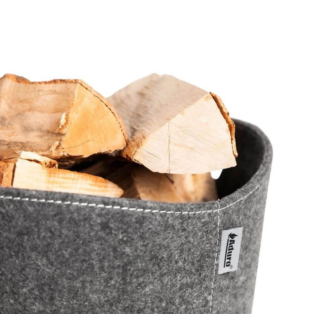 ADURO Kaminholzkorb Holzkorb Aduro Proline Ø 39 cm Filz grau