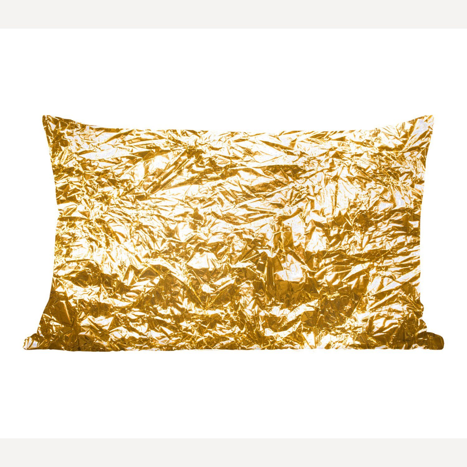 Klassisch MuchoWow Dekokissen Goldfolie mit faltiger mit Schlafzimmer Dekokissen Füllung, Wohzimmer Textur, Zierkissen, Dekoration