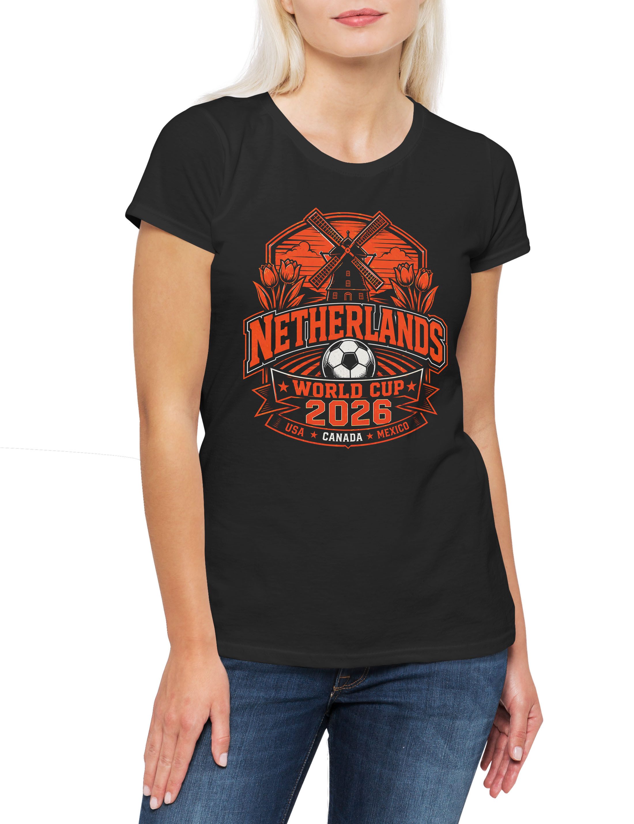 Urban Backwoods Print-Shirt Team Netherlands 1 Damen T-Shirt Dutch Oranje Hup Amsterdam WM 2026 (1-tlg) Holland Niederlande Supporter Nationalmannschaft