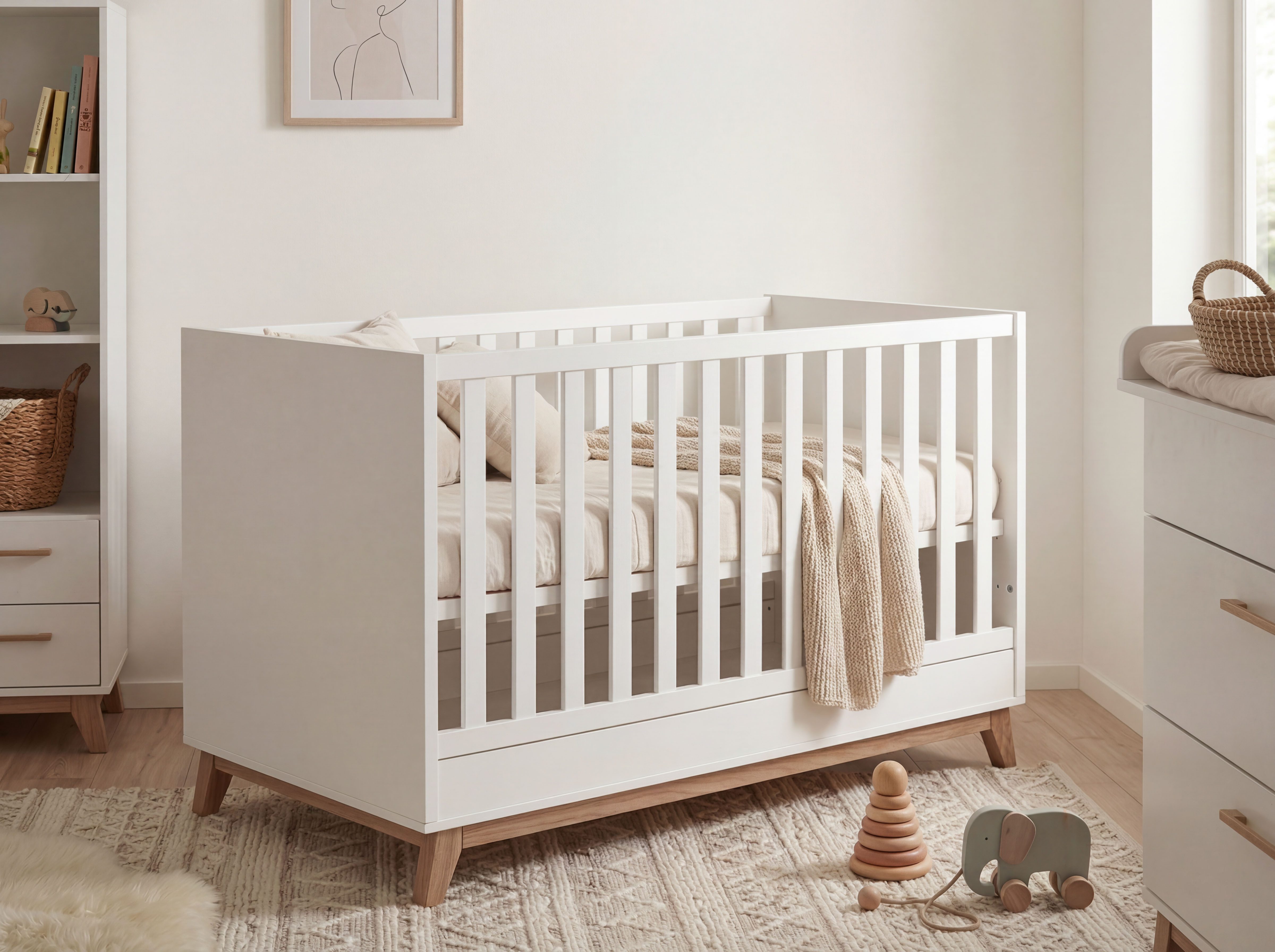 arthur berndt Babybett Lina, 4x höhenverstellbar Lattenrost, Made in Germany