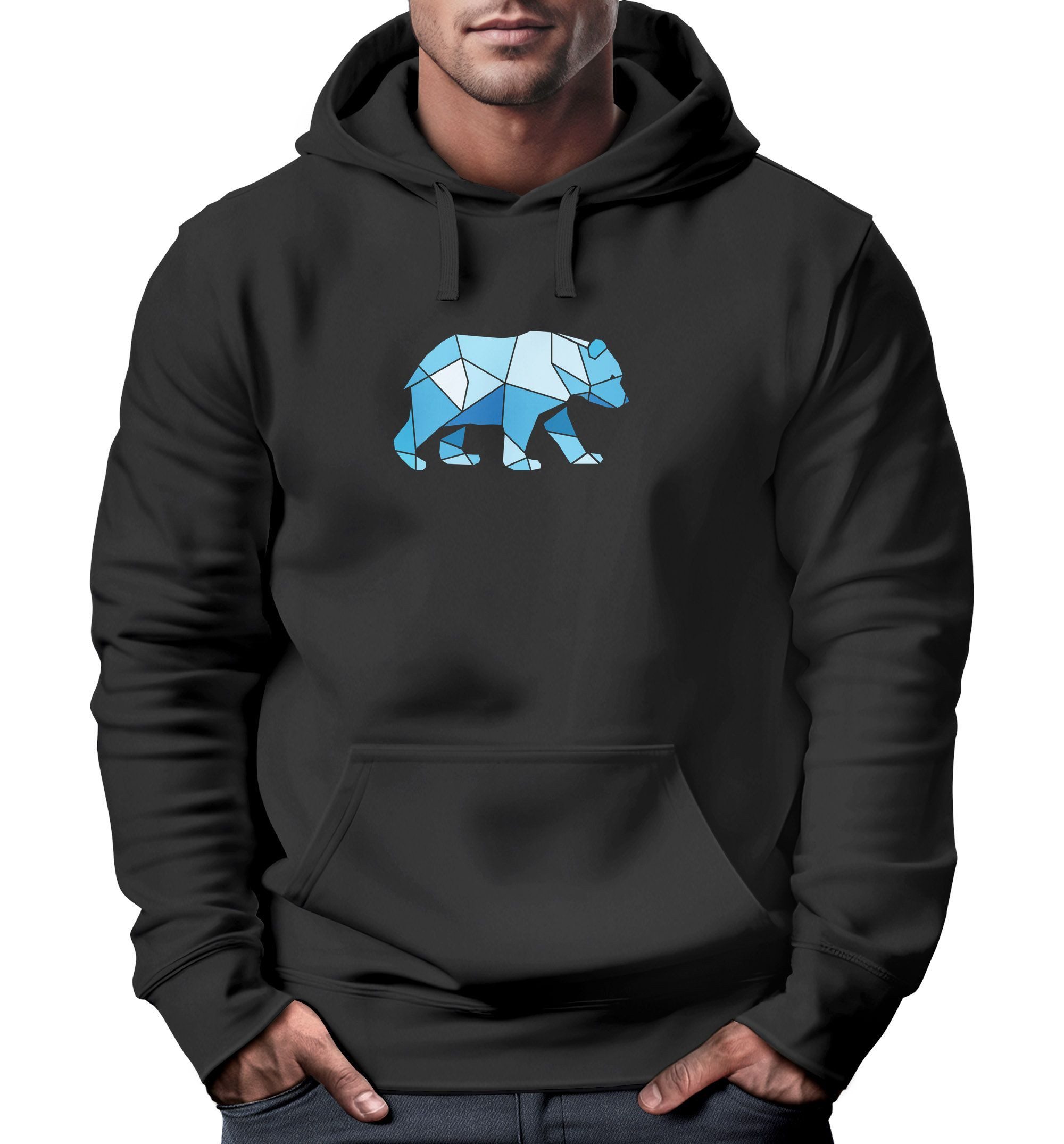 Neverless Hoodie Hoodie Herren Polygon Grafik günstig online kaufen