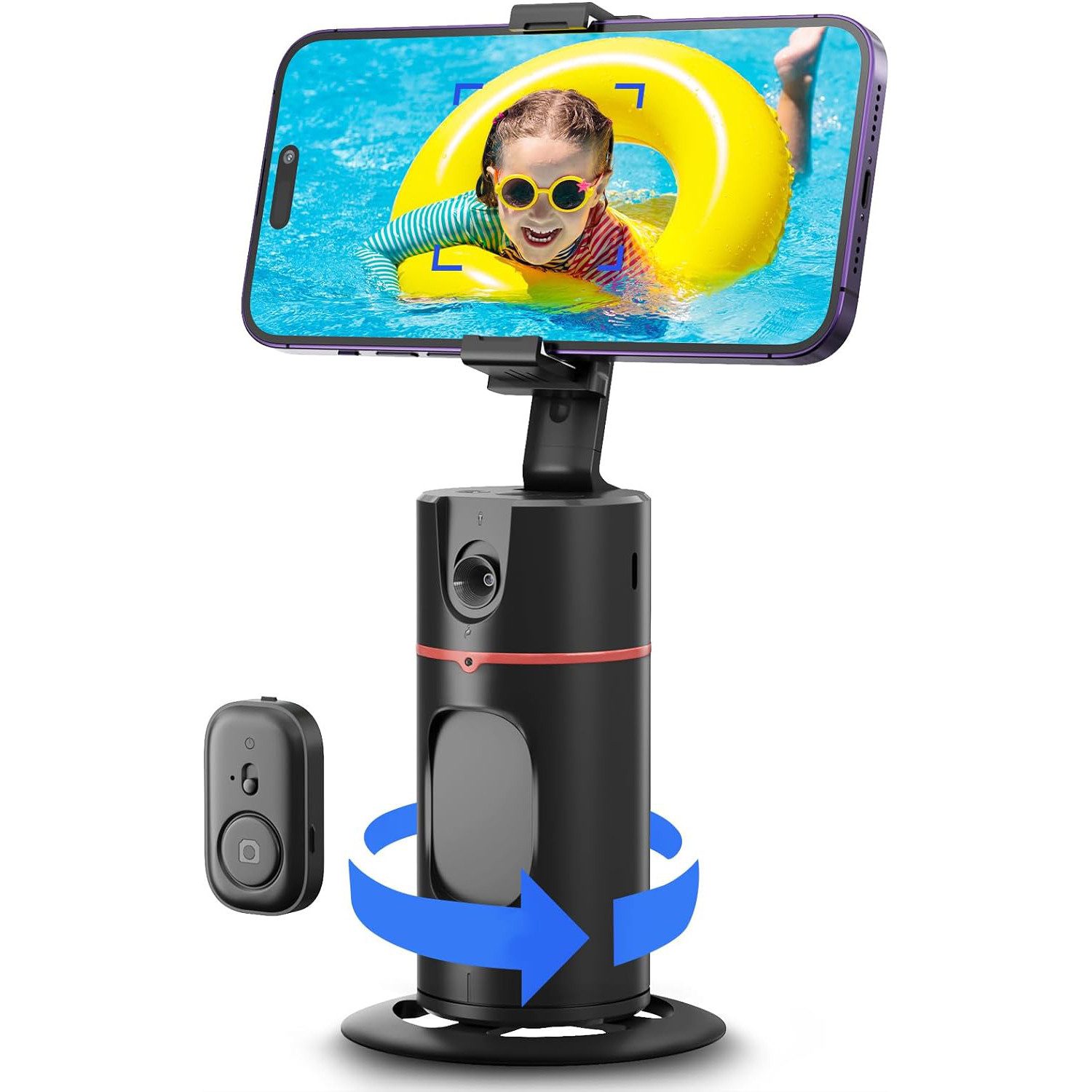 HOUROC Auto Face Tracking Stativ, 360° Rotation Smart Tracking Telefonhalter Kamera-Gimbal (Smart Gesicht Körper Tracking Selfie Stick Gimbal Stabilisator)